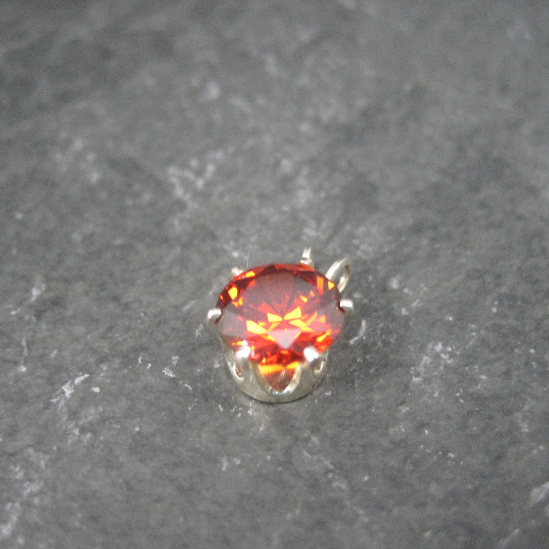 Sterling 8mm January Birthstone Pendant