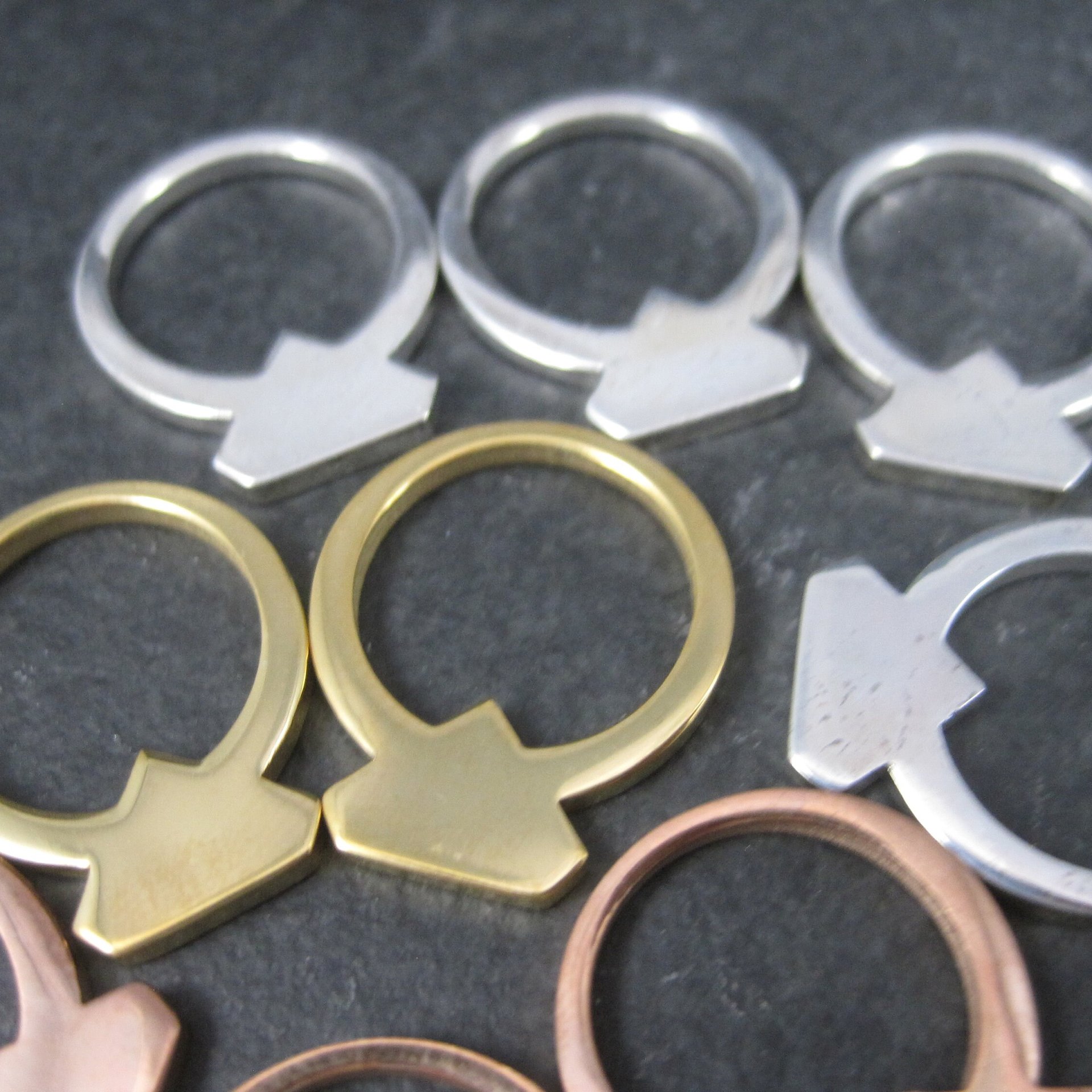 Destash Lot of 9 Diamond Ring Pendant Charms