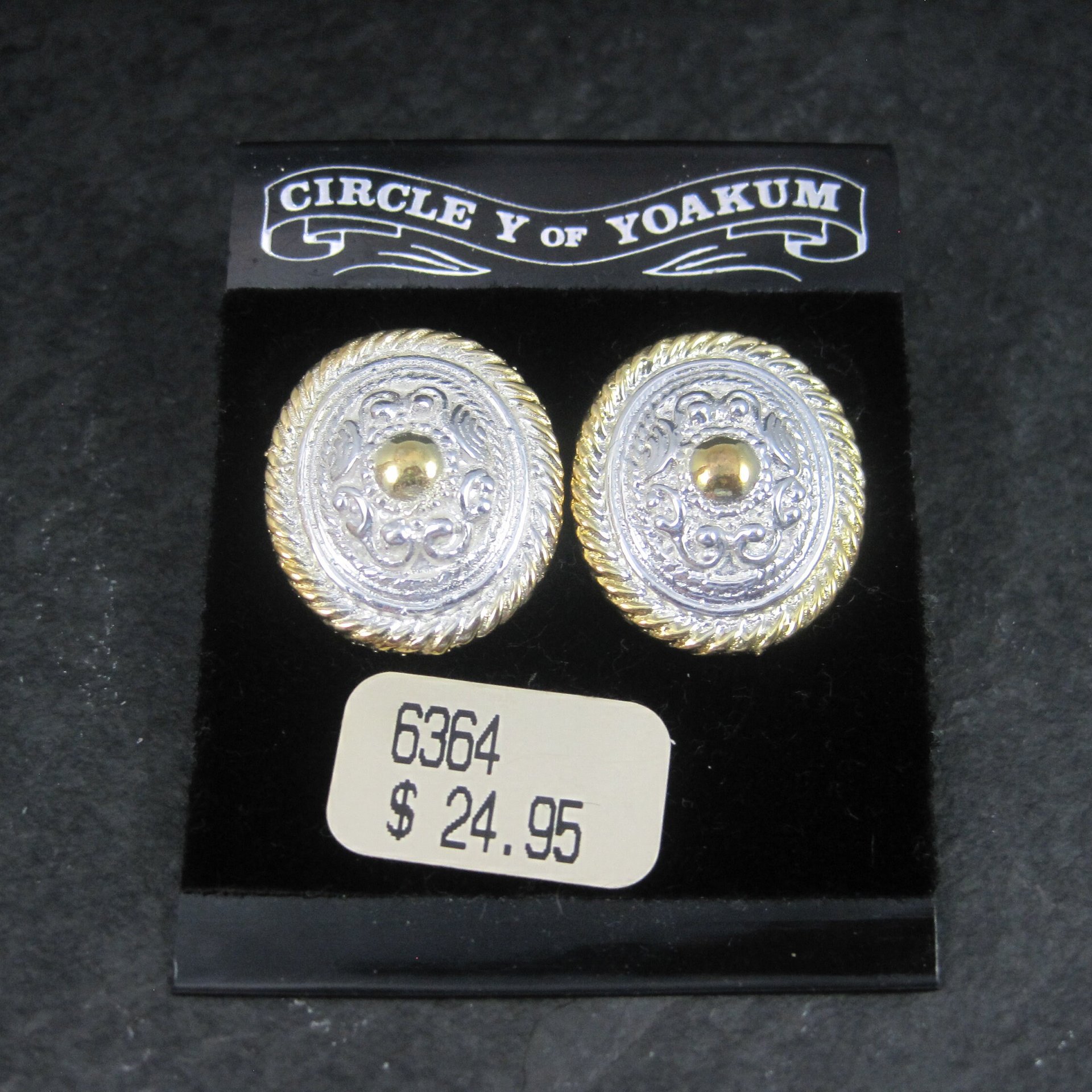 Large Western Circle Y Earrings
