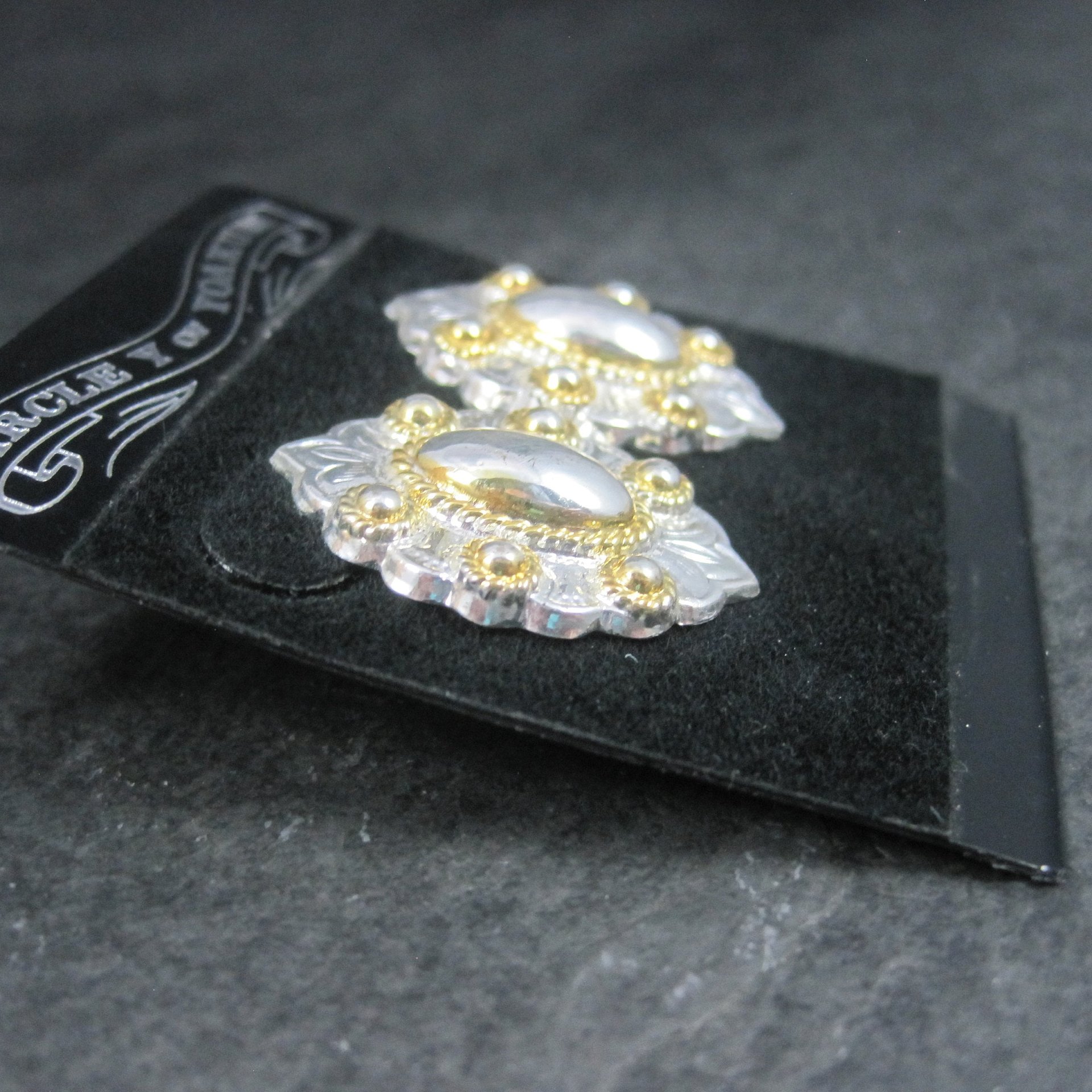 Vintage Western Circle Y of Yoakum Earrings