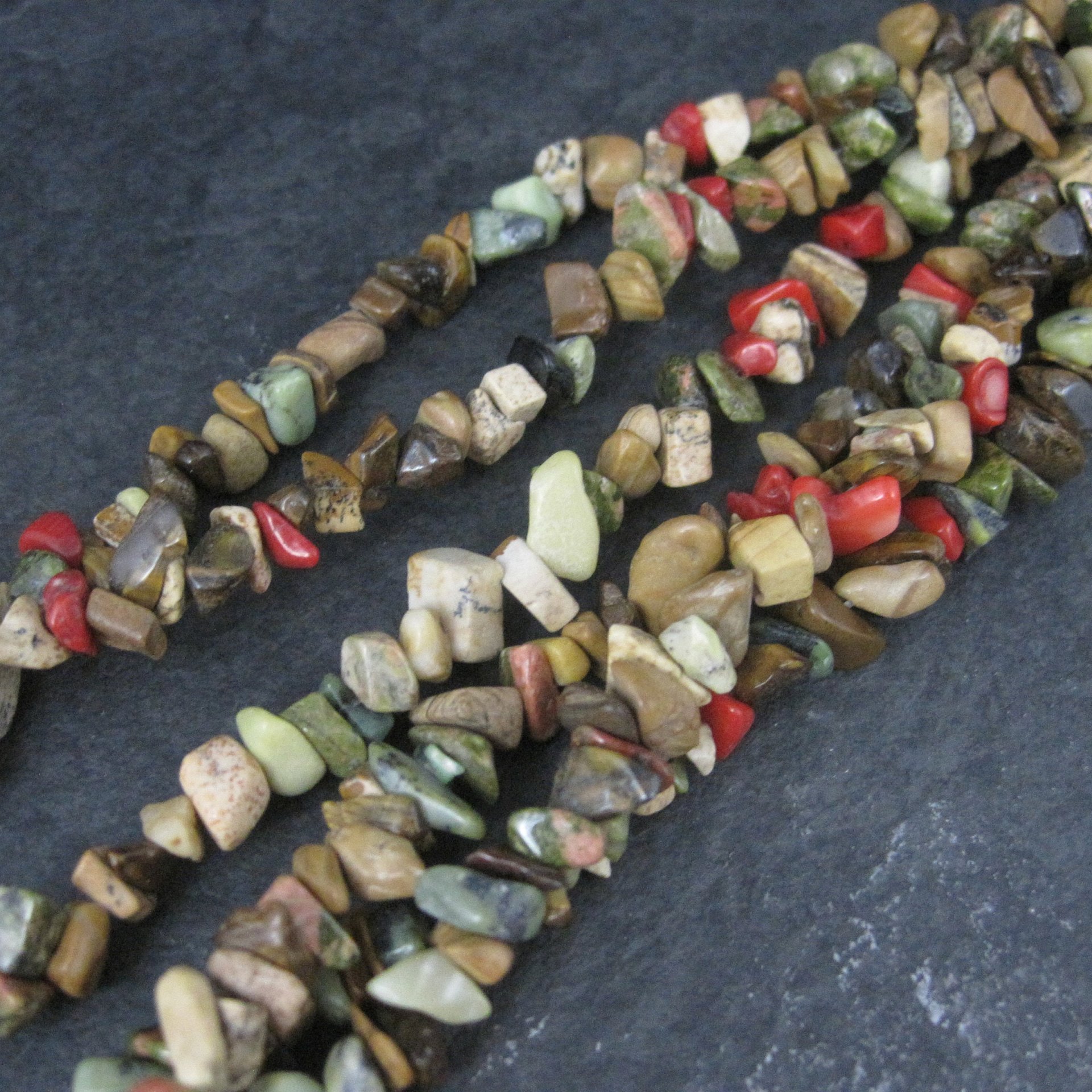 Southwestern 3 Strand Earthy Bead Necklace