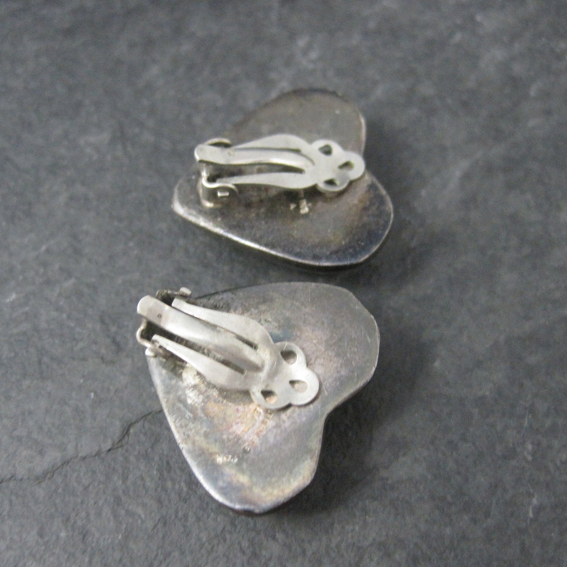 Vintage Sterling Heart Clip On Earrings Barra