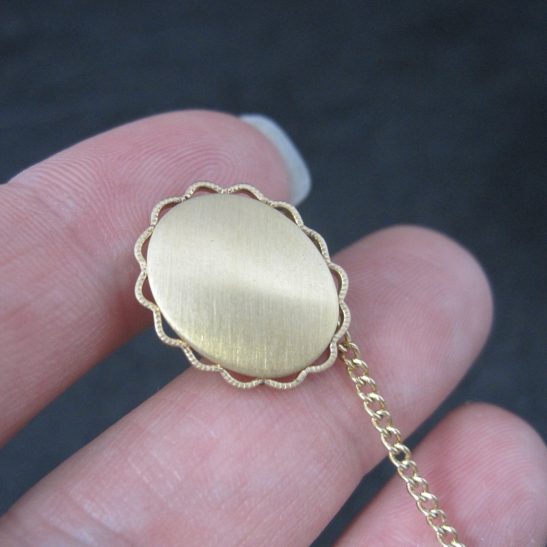 Vintage Krementz Oval Tie Tack Gold Plated New Old Stock