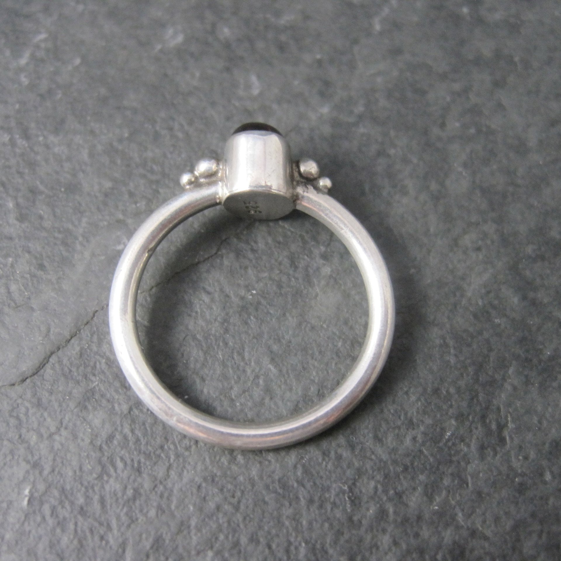Vintage Sterling Garnet Ring Size 6.5