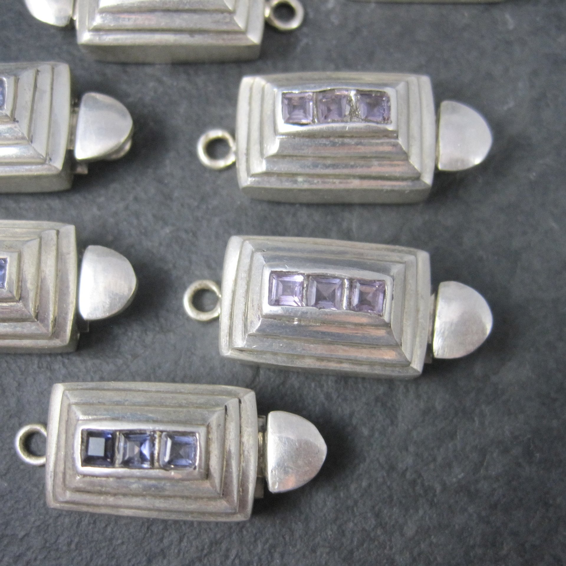 Destash Lot Sterling Gemstone Box Clasps