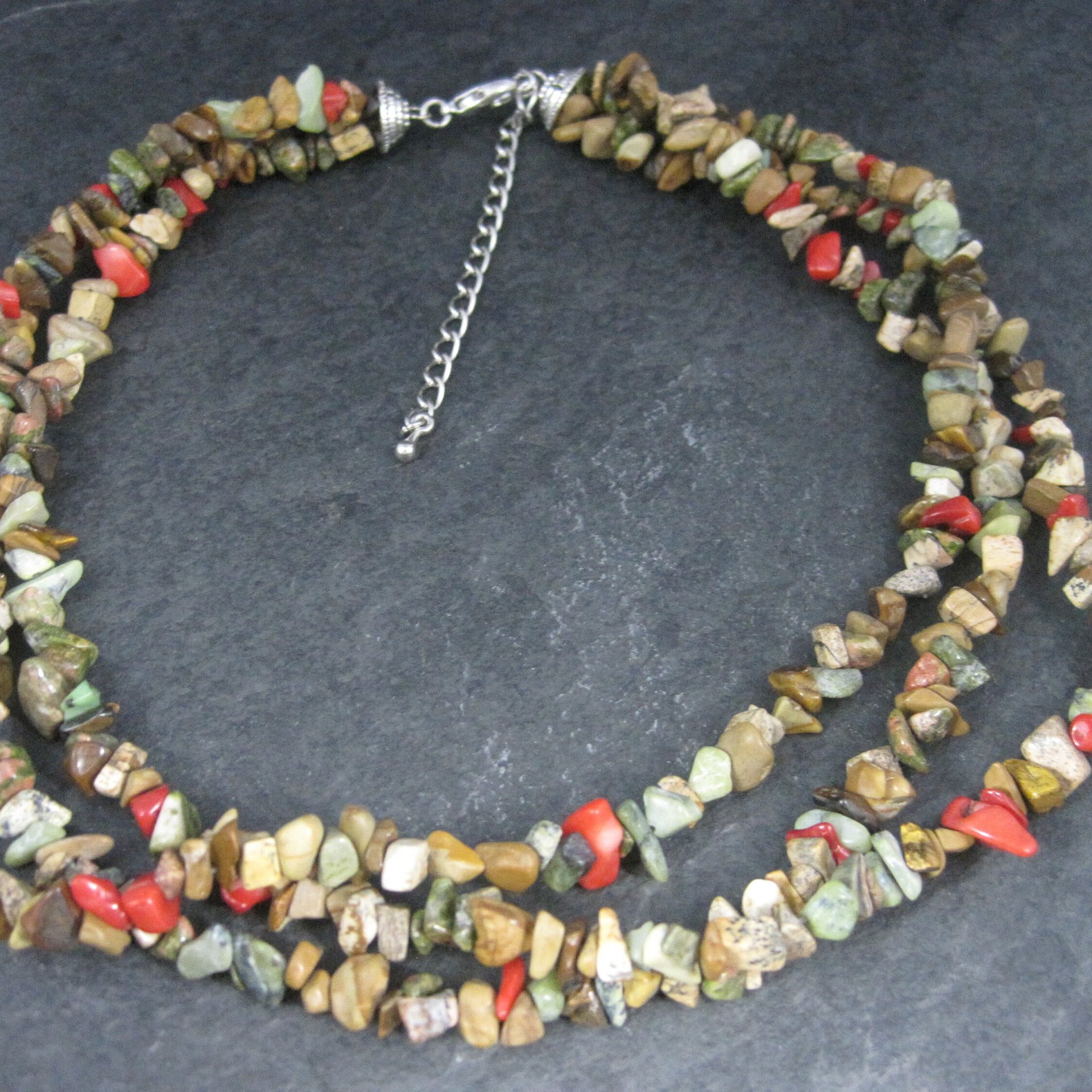 Southwestern 3 Strand Earthy Bead Necklace