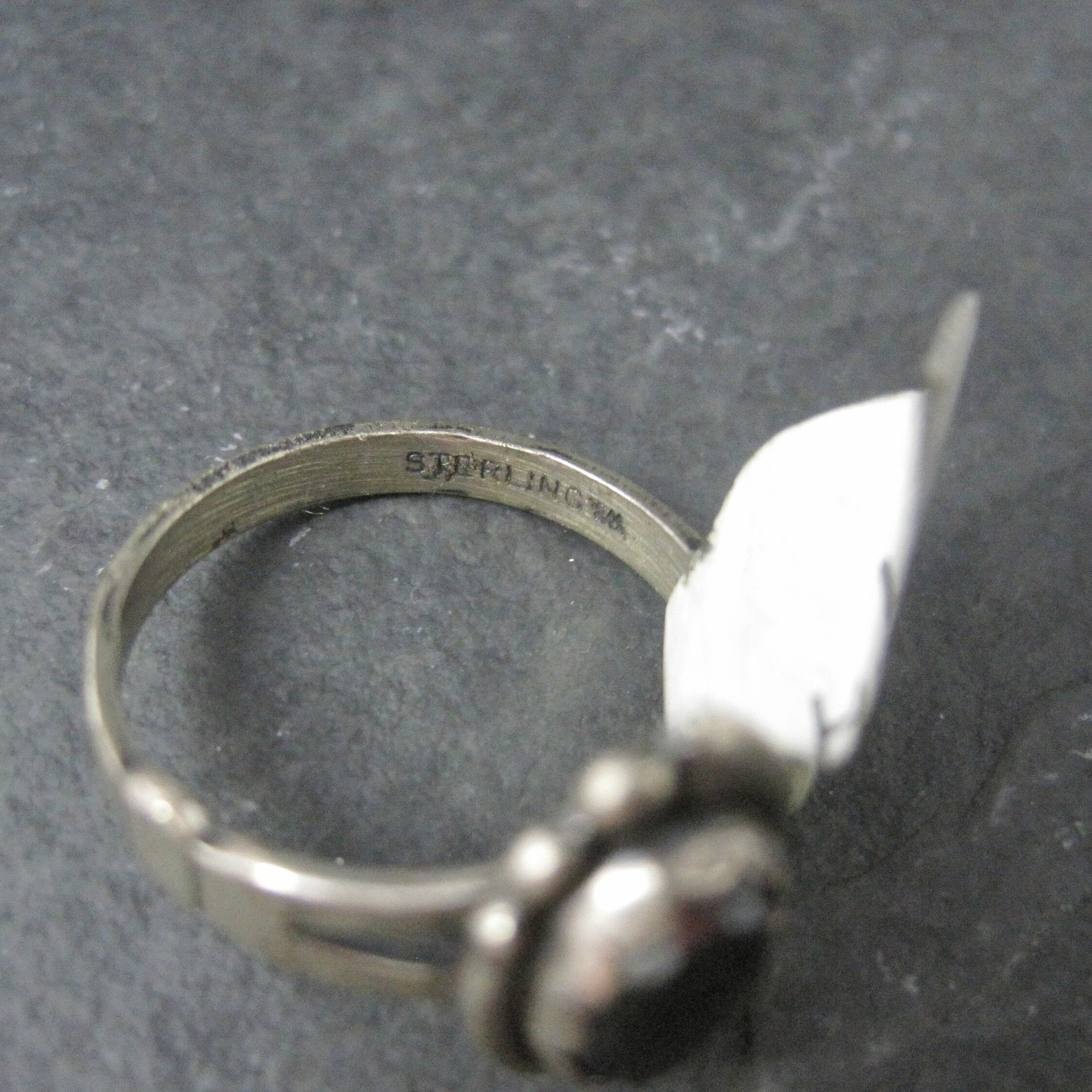 Vintage Southwestern Sterling Hematite Ring