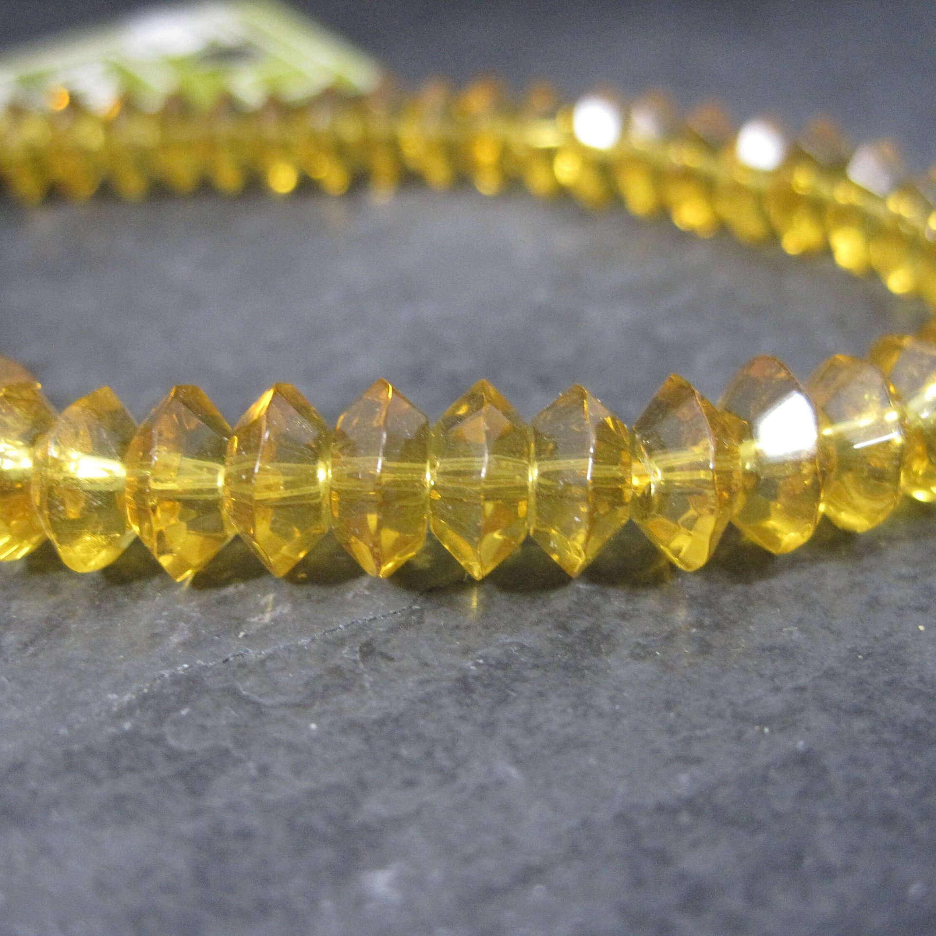 Yellow 3x6mm Glass Rondell Beads