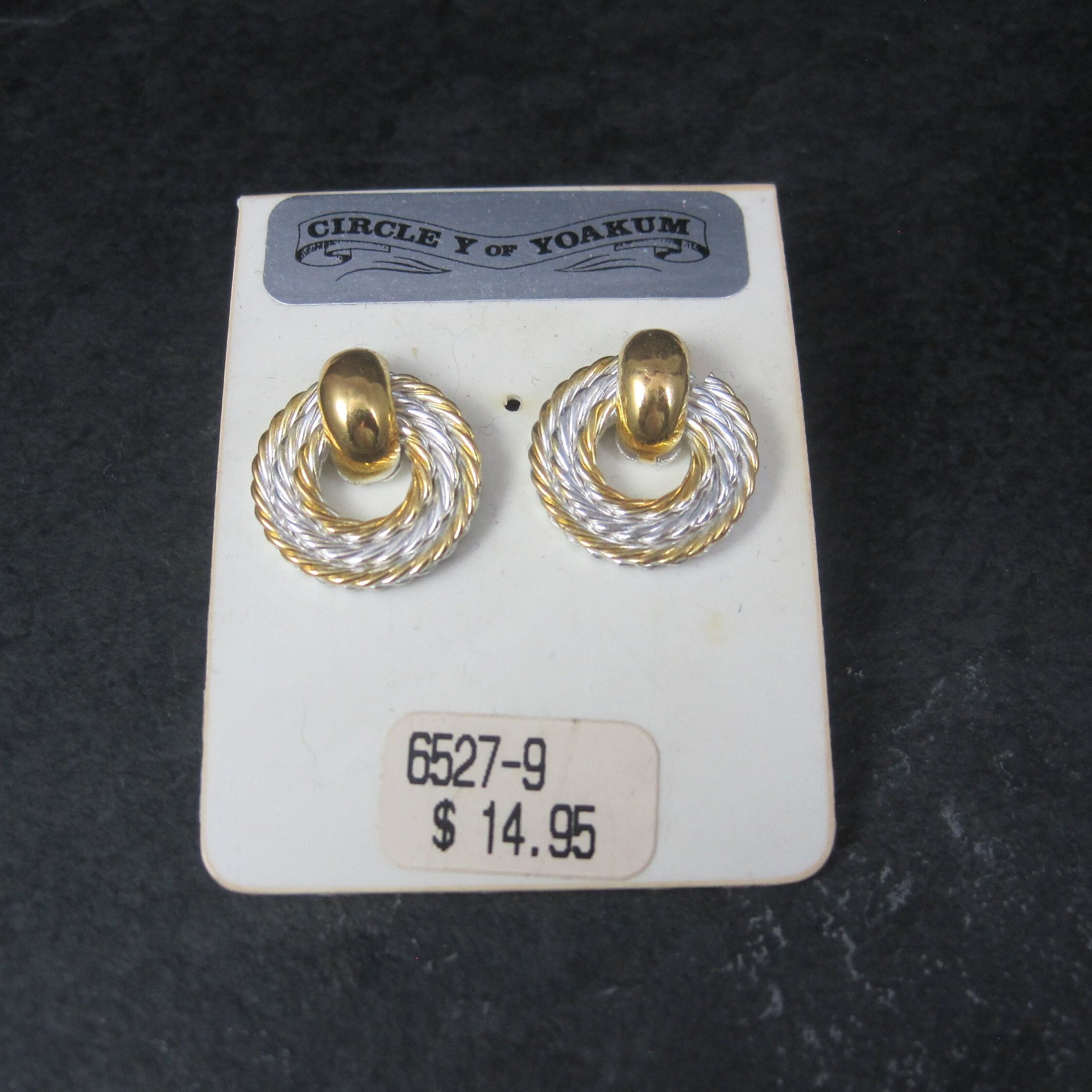 Vintage Western Circle Y of Yoakum Earrings