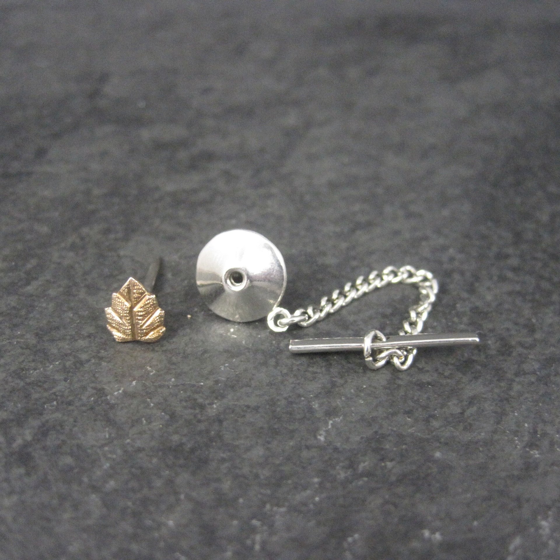 Tiny Rose Gold Leaf Tie Tack