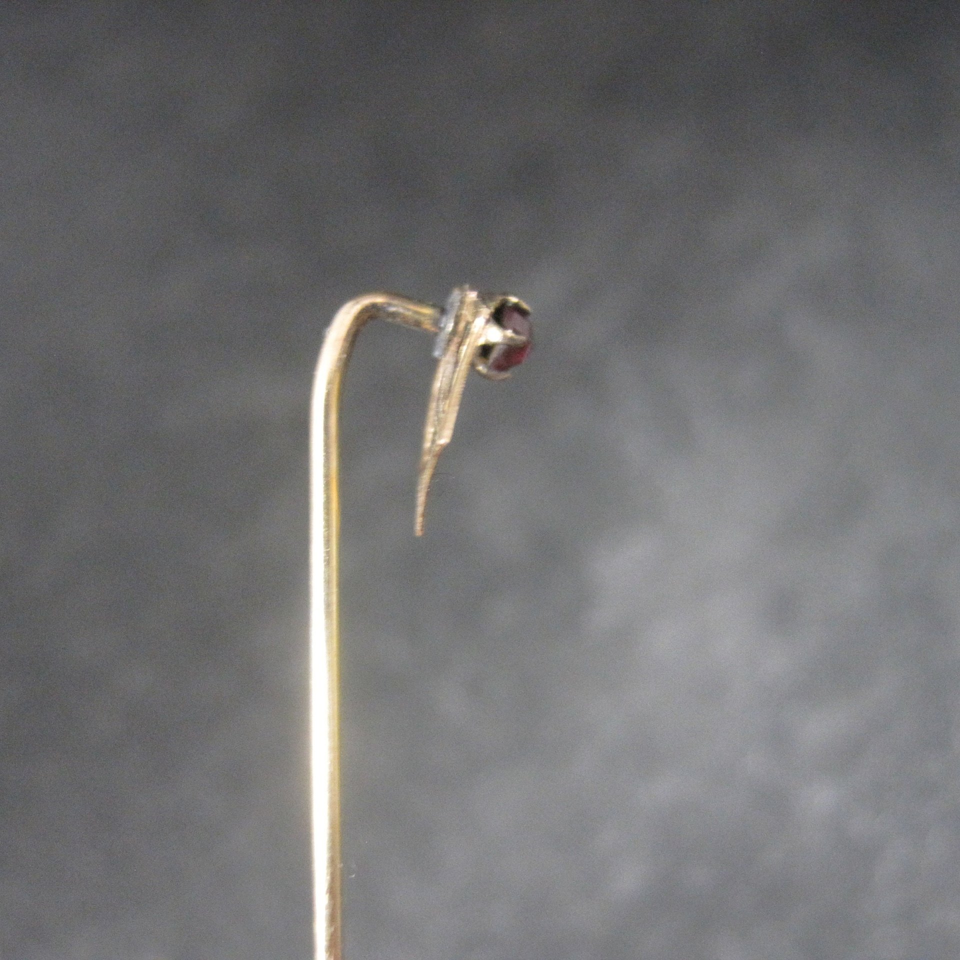 Dainty Art Deco 14K Spinel Stick Pin