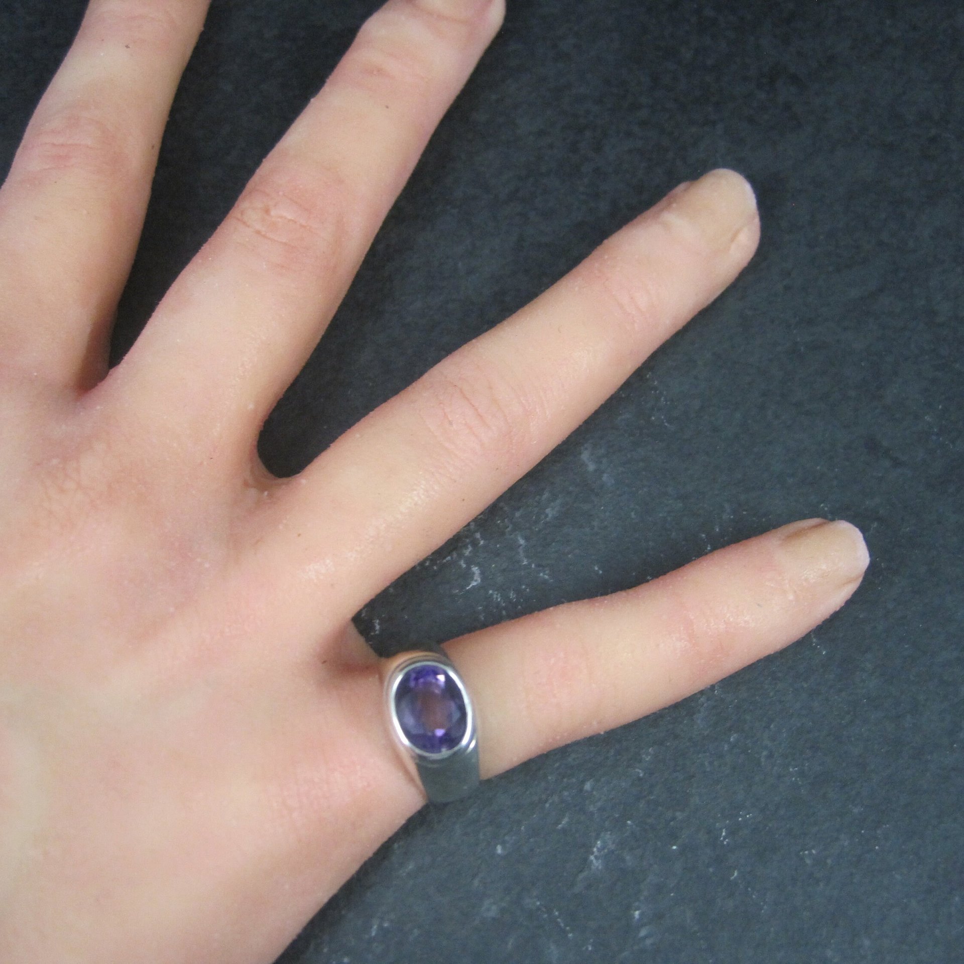 Vintage Sterling Amethyst Ring Size 5