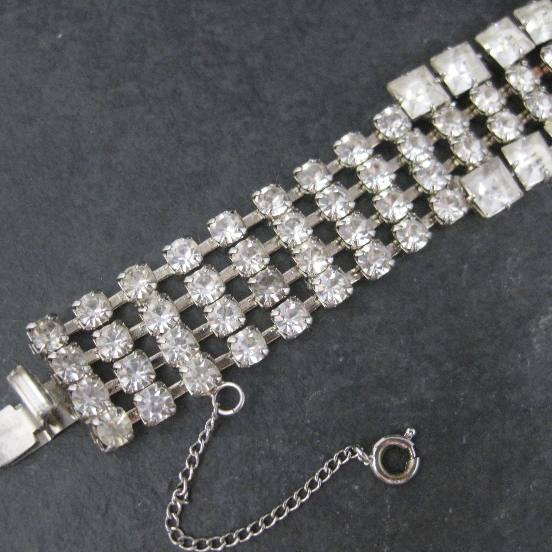 Vintage 50s Rhinestone Bracelet 6.75 Inches