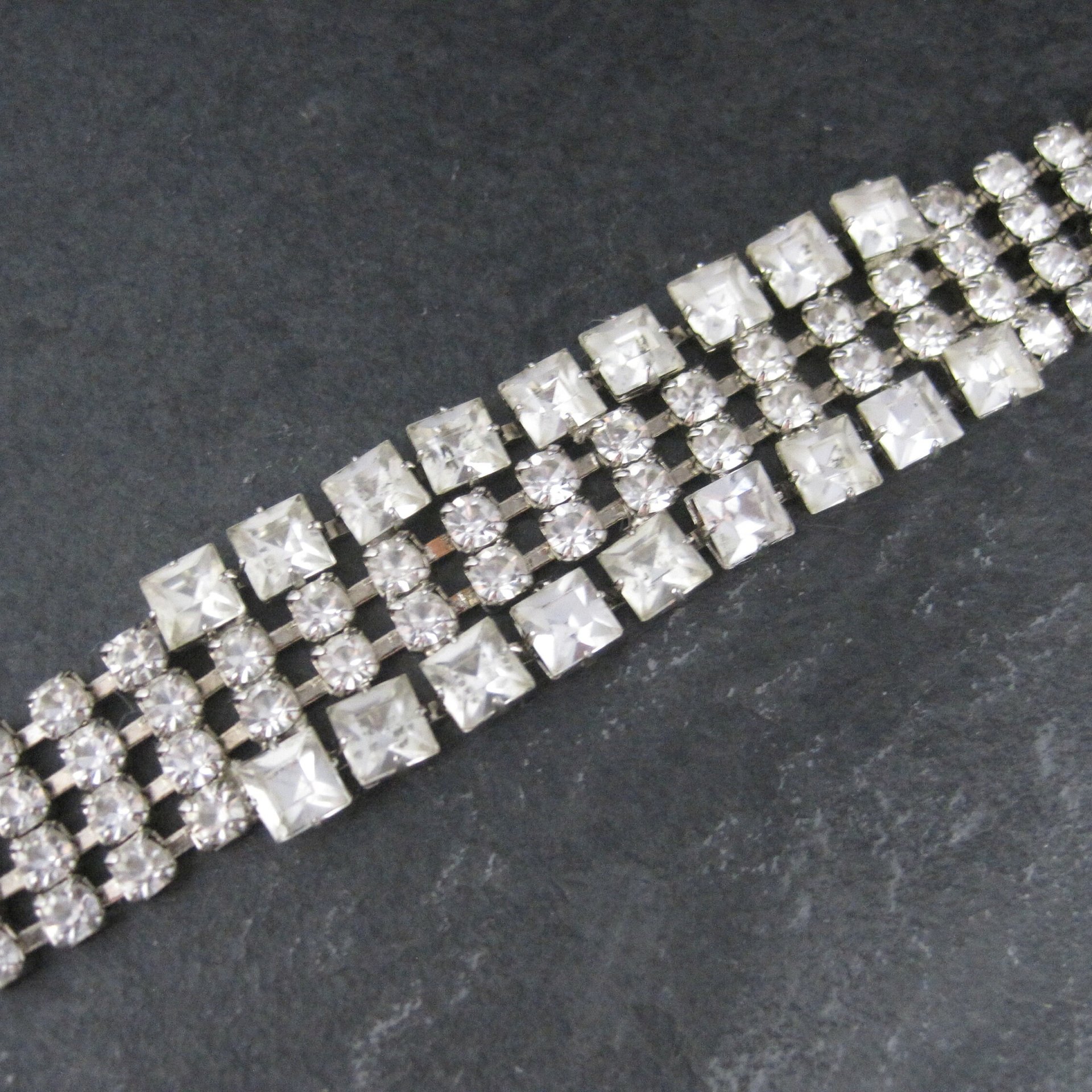 Vintage 50s Rhinestone Bracelet 6.75 Inches