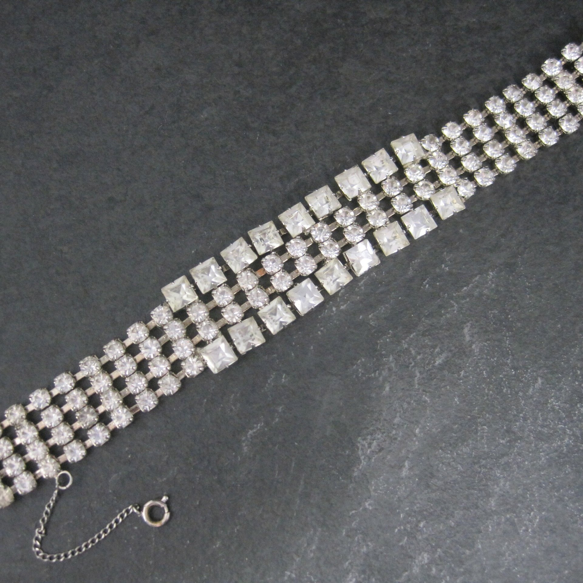 Vintage 50s Rhinestone Bracelet 6.75 Inches