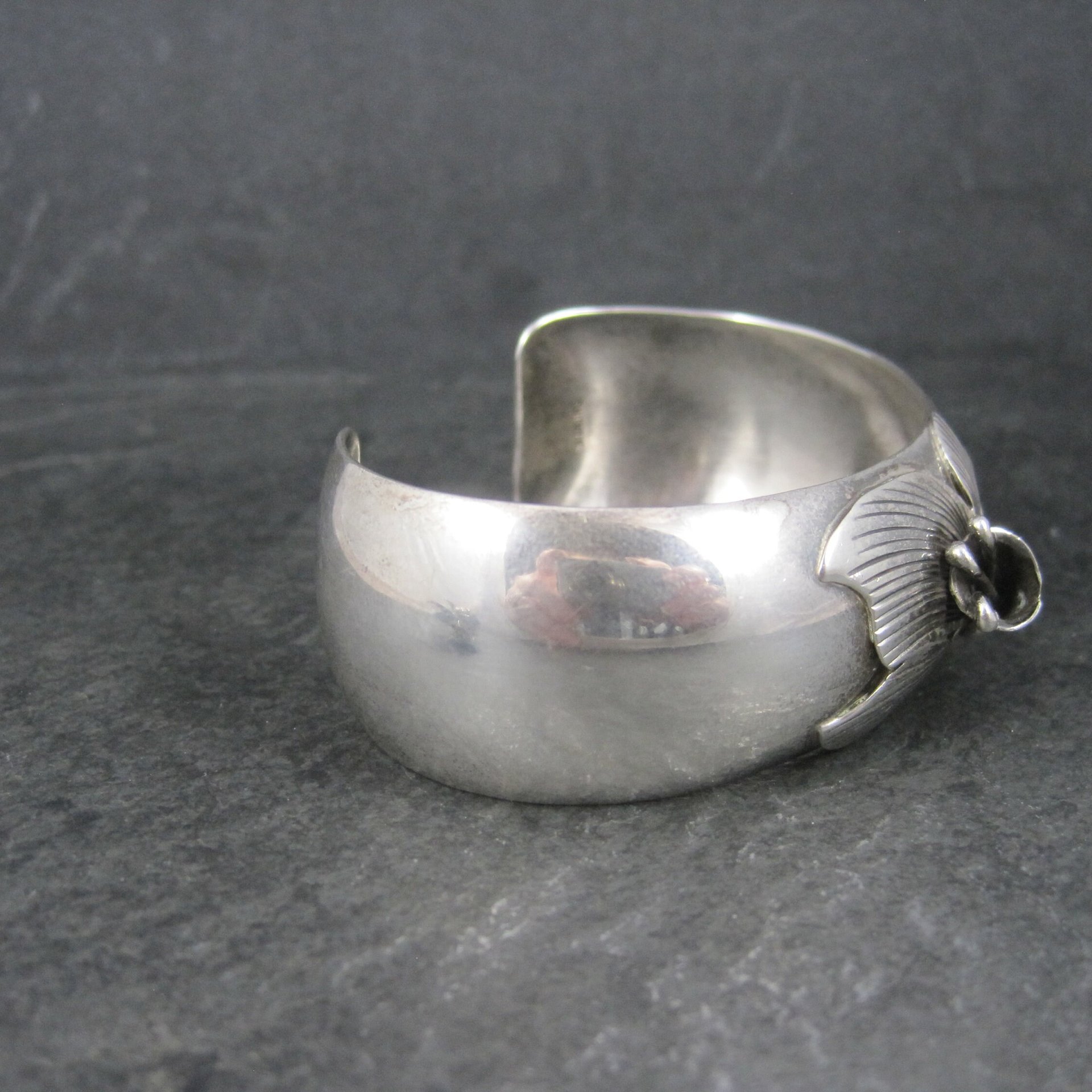 Vintage Carol Felley Orchid Cuff Bracelet Earrings Jewelry Set Sterling Silver 1987