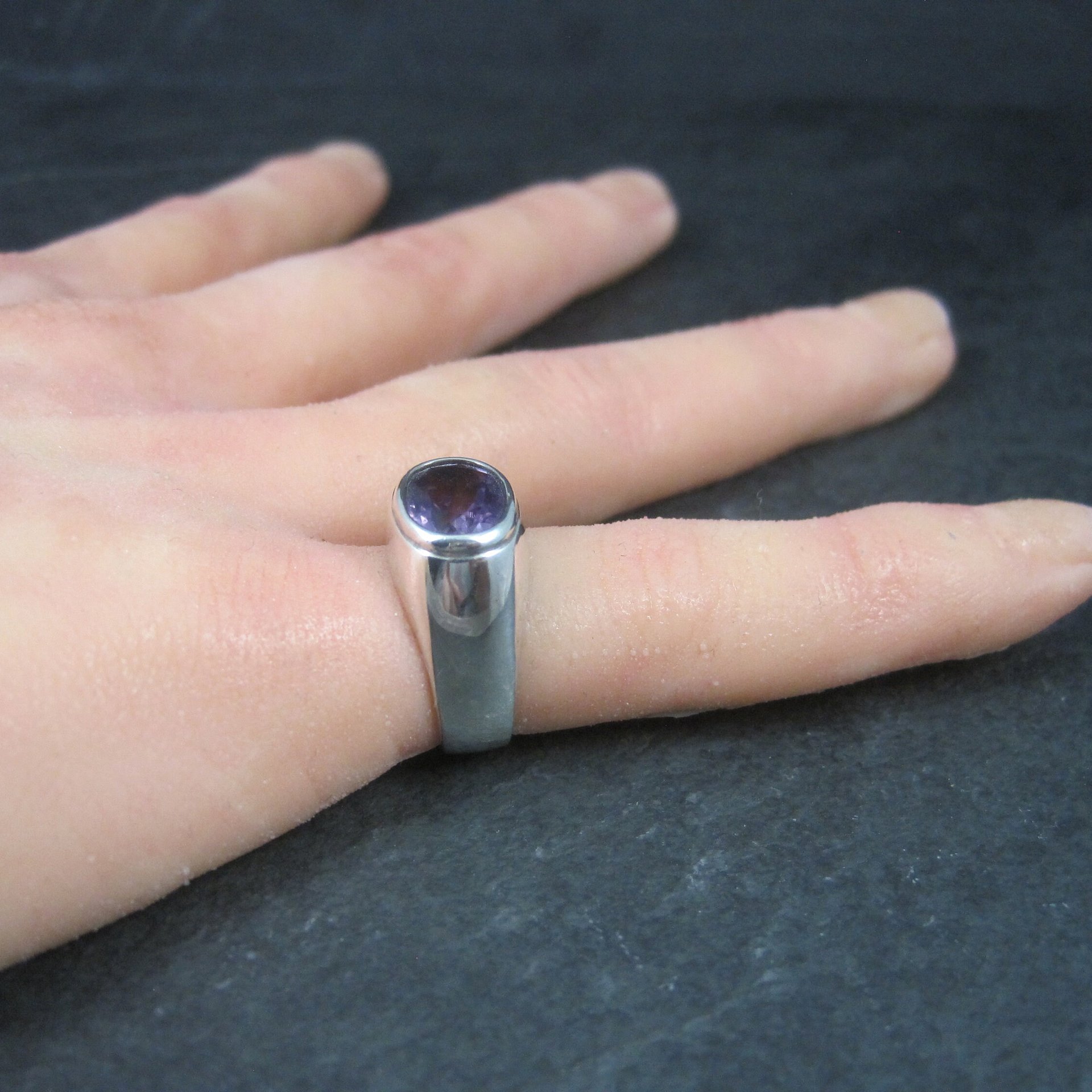 Vintage Sterling Amethyst Ring Size 5