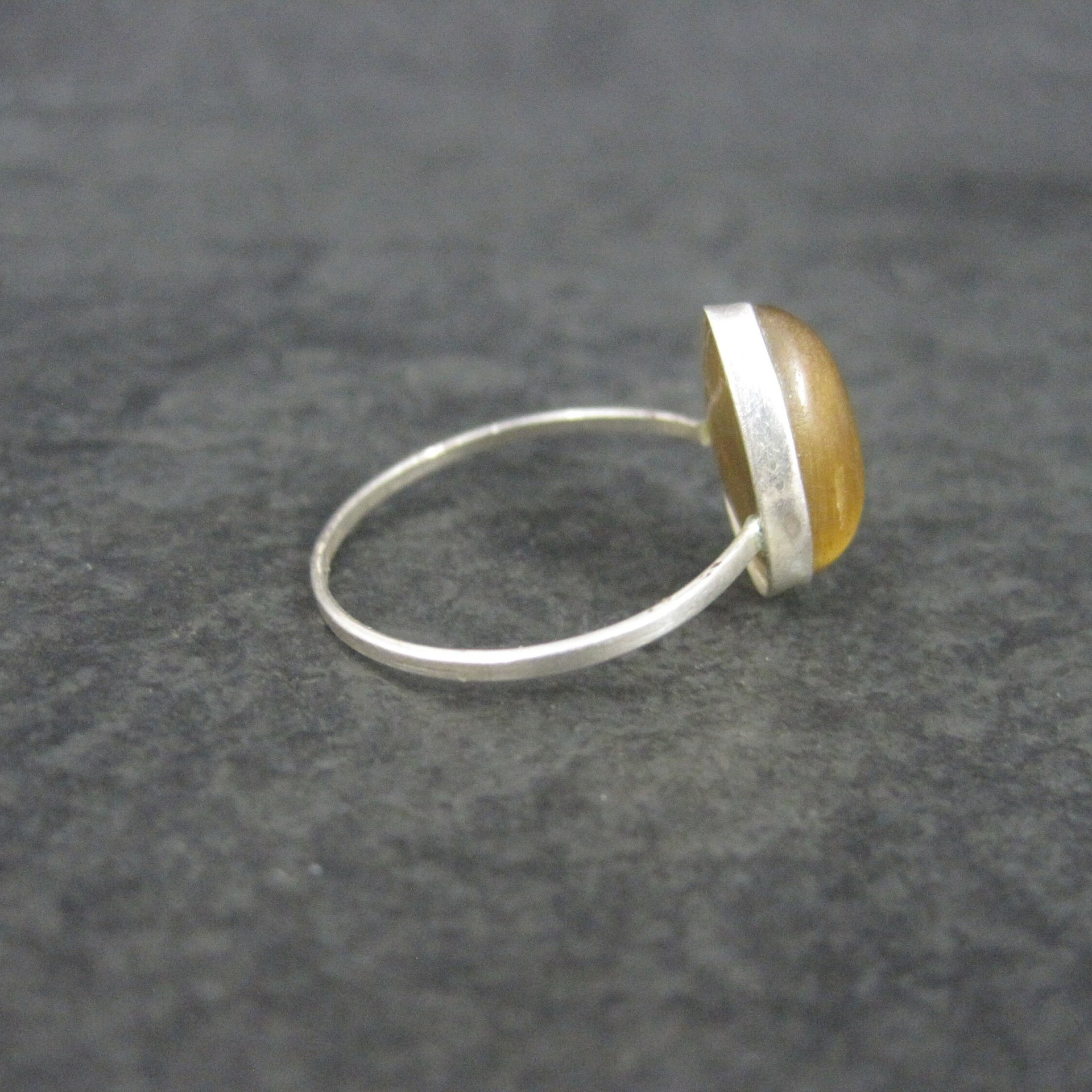 Dainty Sterling Tigers Eye Ring Size 10