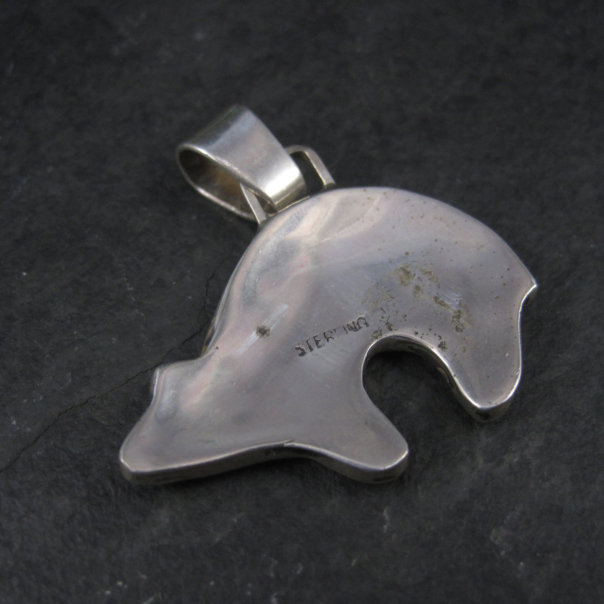 Sterling Inlay Spirit Bear Pendant