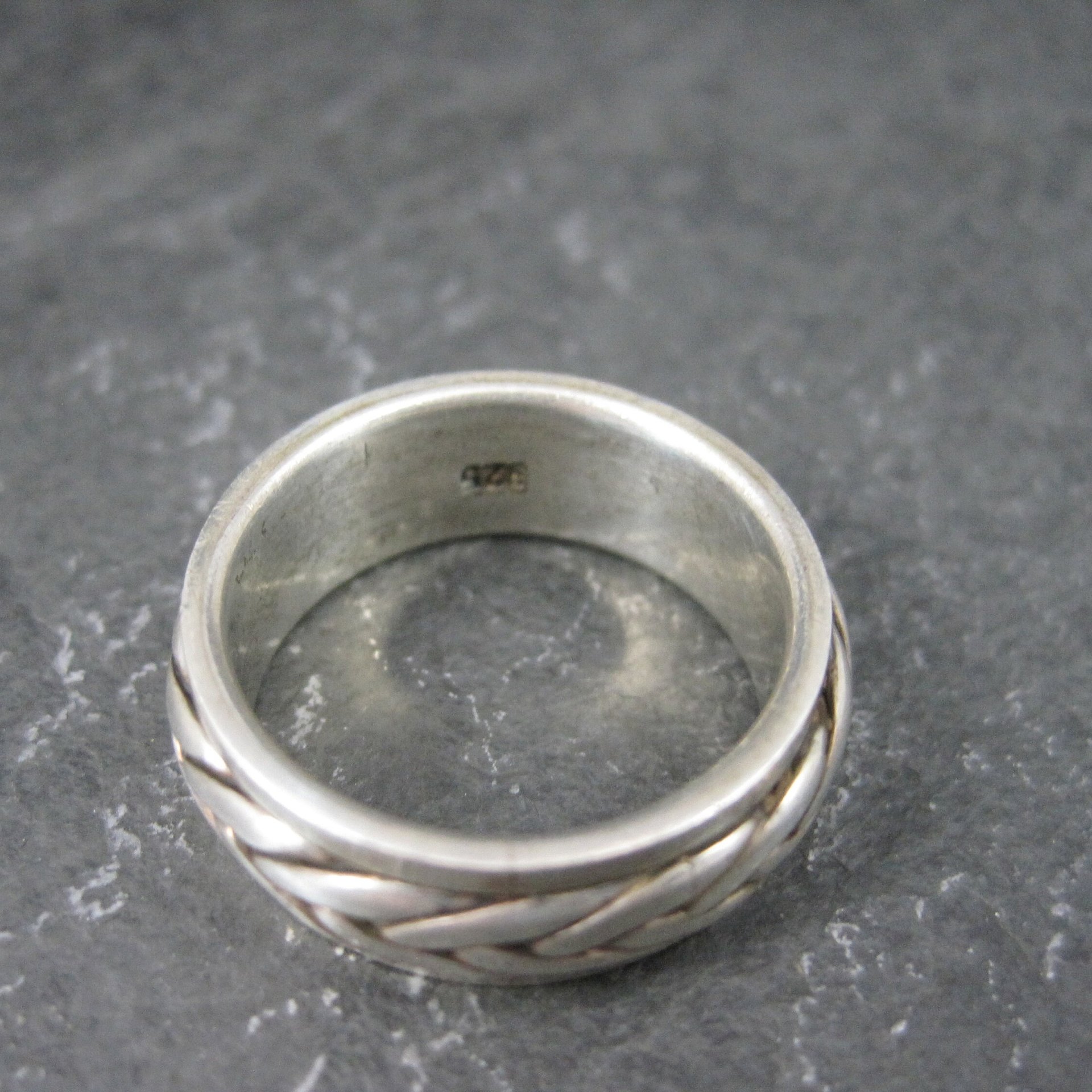 Vintage Sterling Worry Spinner Band Ring Size 8