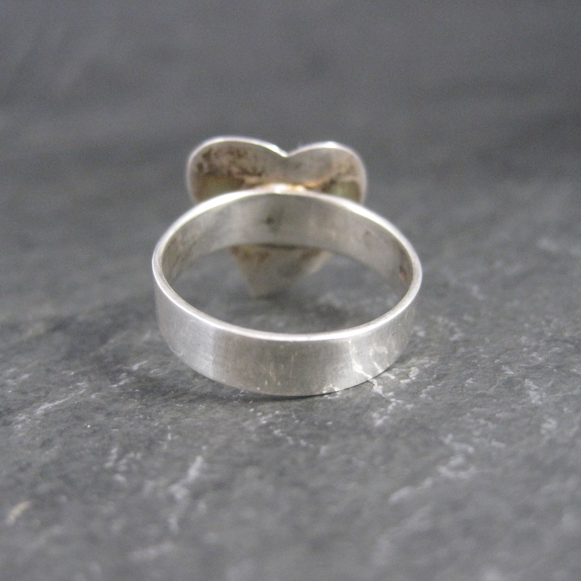 90s Vintage Sterling Silver Heart Ring Size 7.5