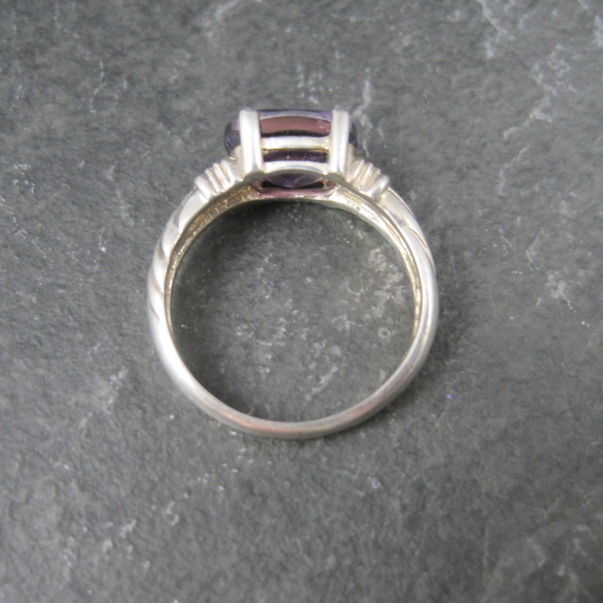 Vintage Sterling Amethyst Ring Size 7.25