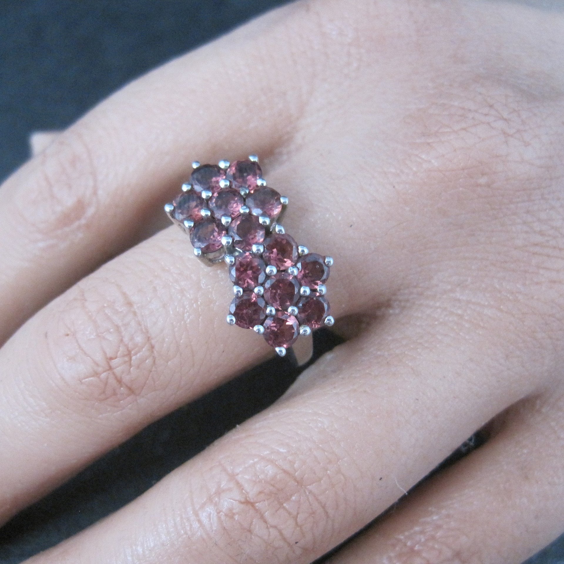 Vintage Sterling Rhodolite Garnet Ring Size 9