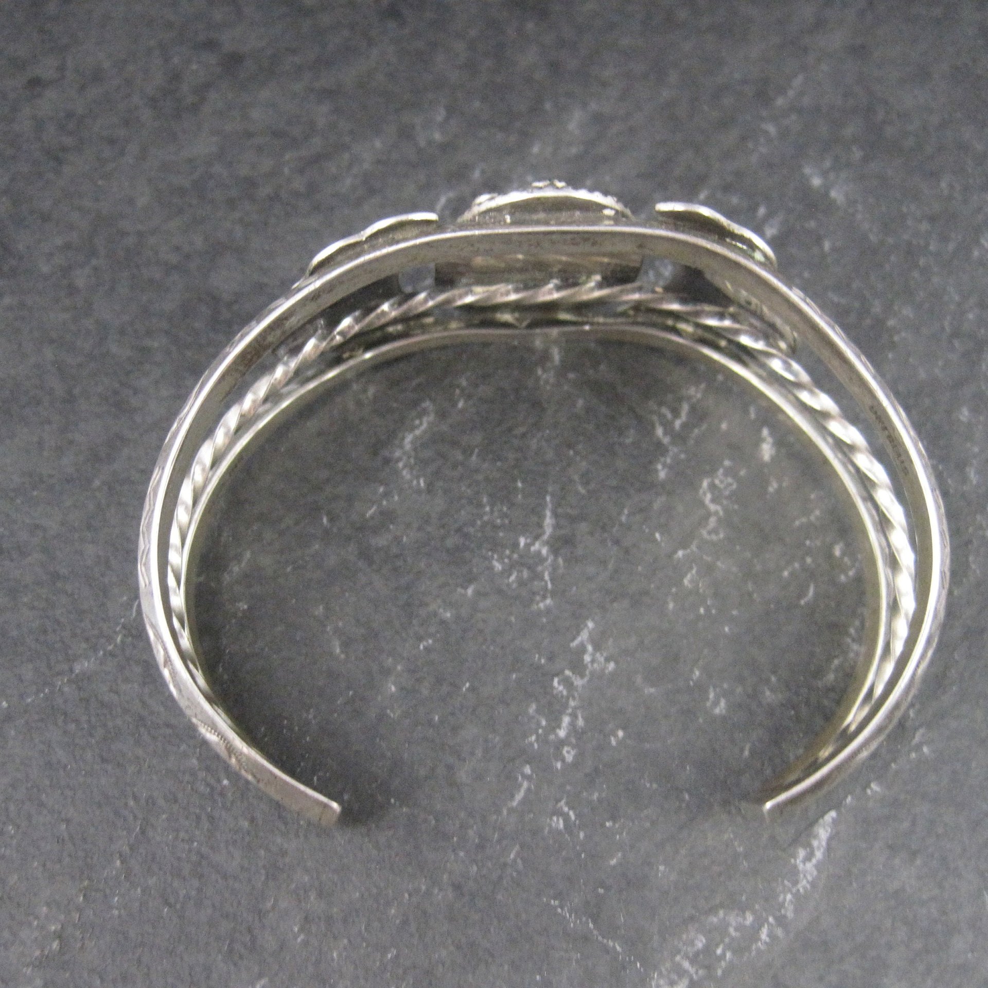 Southwestern Sterling Cluster Cuff Bracelet 6.25 Inches