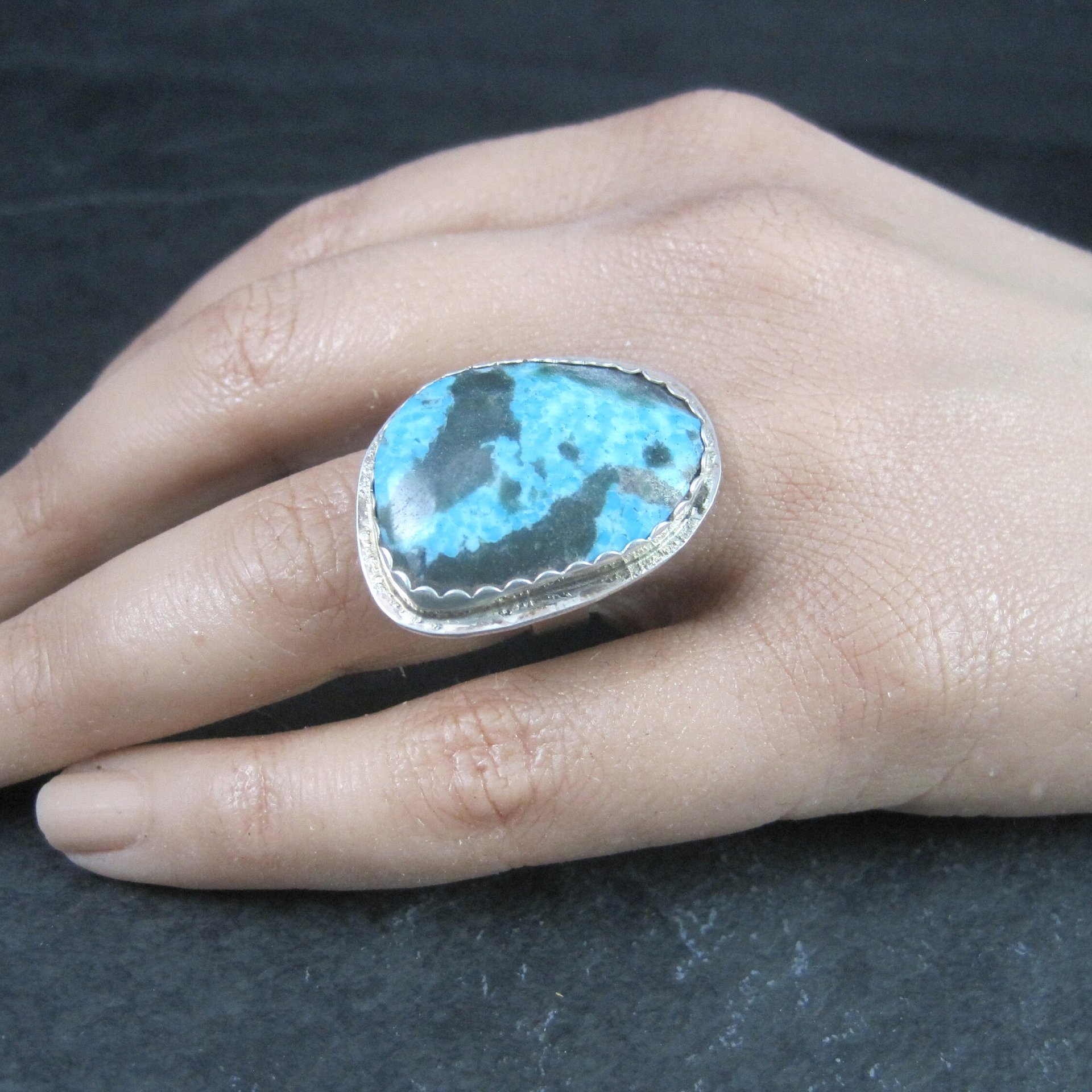 Vintage Navajo Sterling Turquoise Ring Size 7