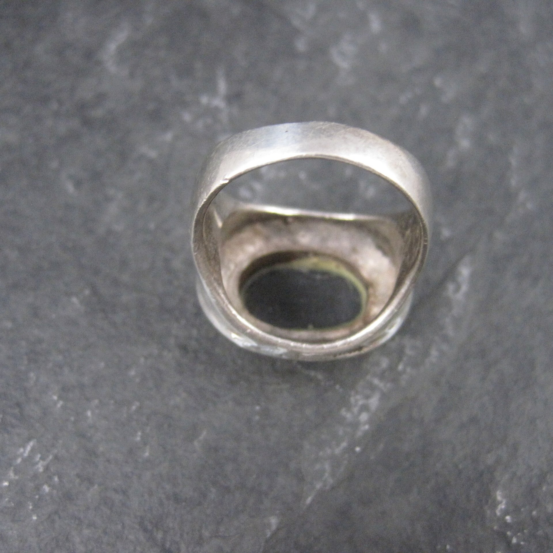 Vintage Sterling Onyx Ring Size 8