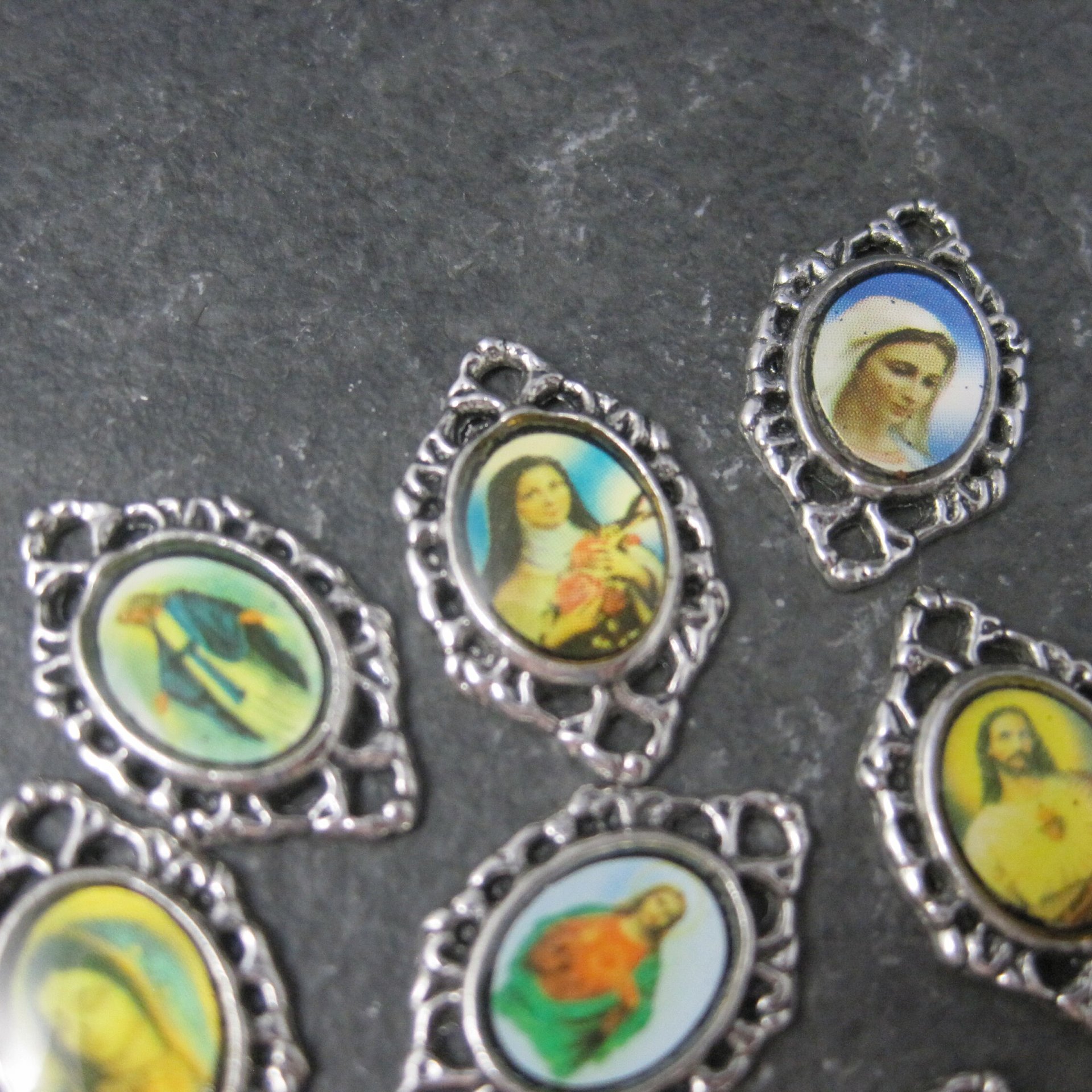 Lot of 9 Vintage Rosary Connectors .75 Inches