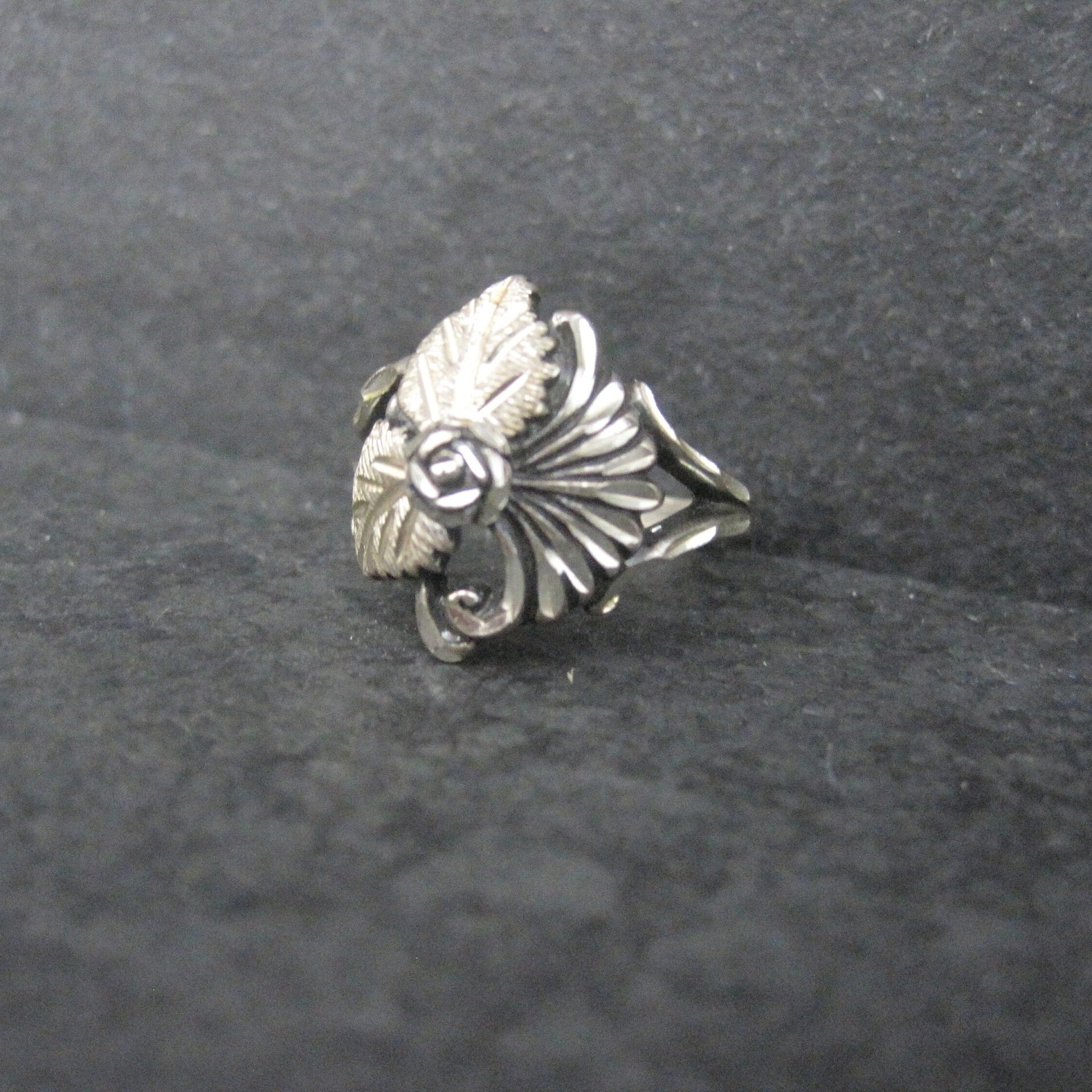 Vintage Black Hills Silver Rose Ring Sizes 4 and 5 Available