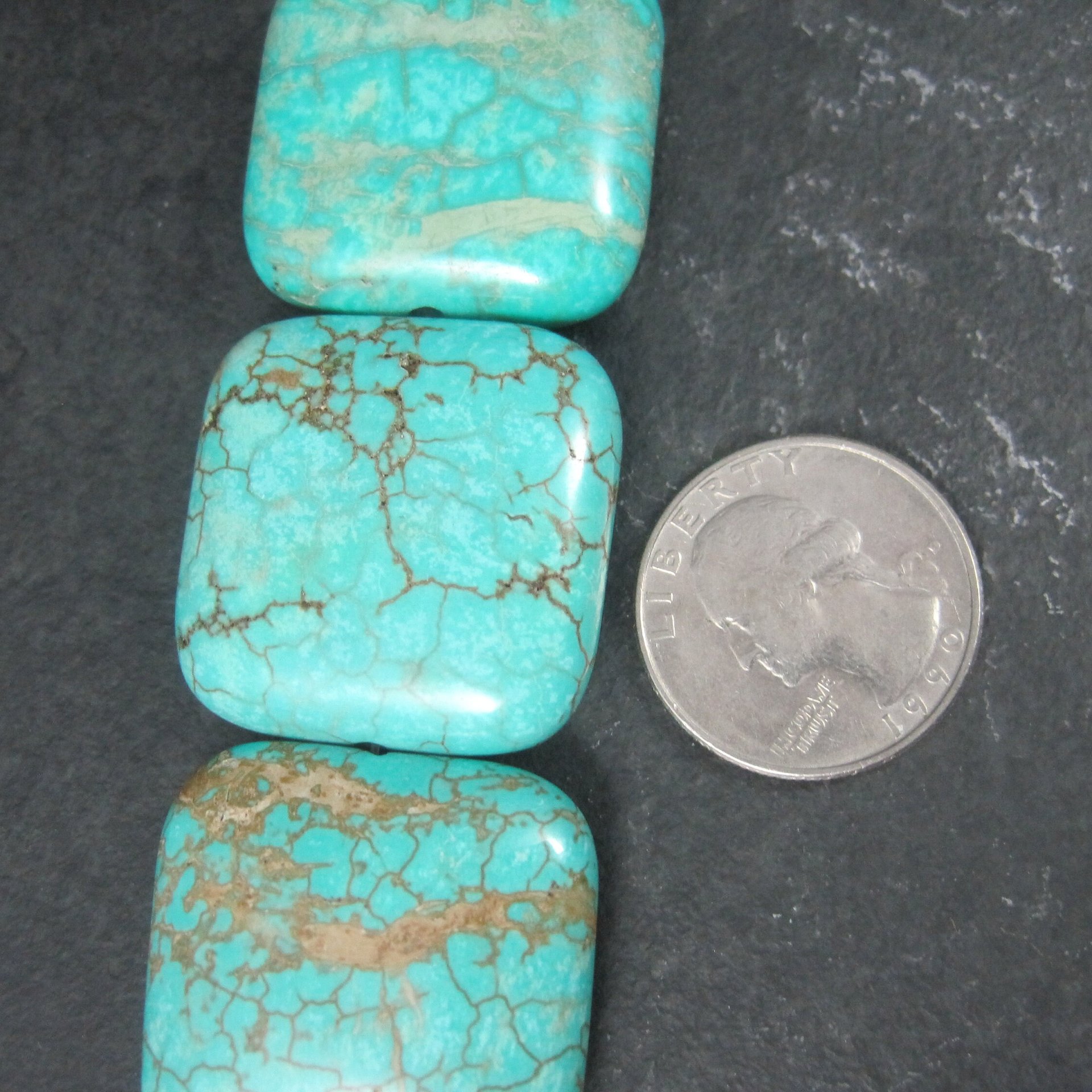 Large Dyed Turquoise Beads 30x30mm