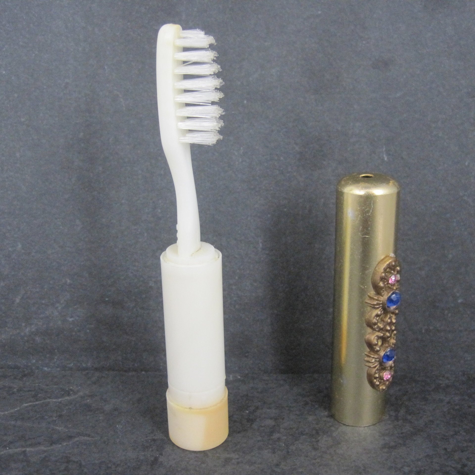 Vintage Gold Rhinestone Toothbrush Holder