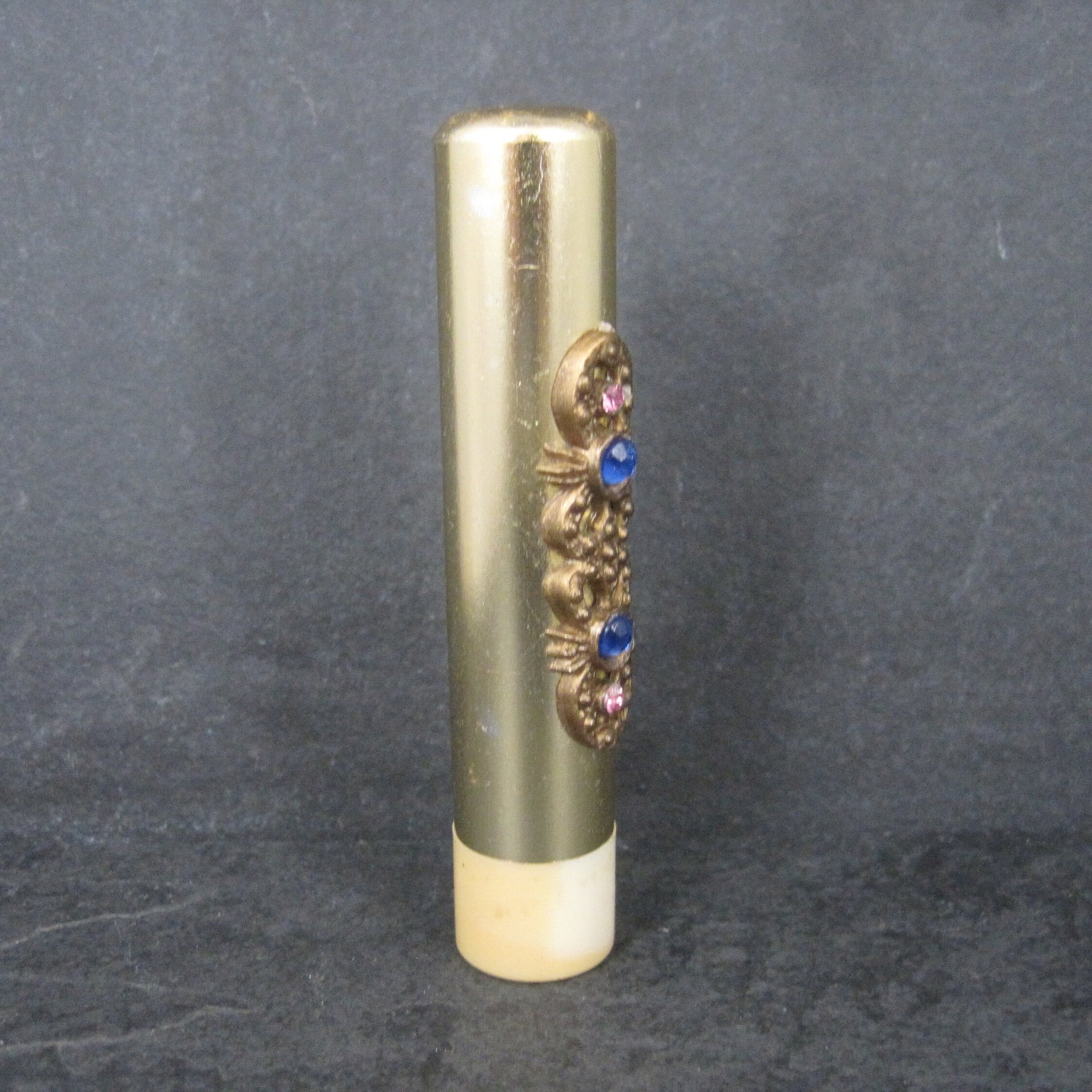 Vintage Gold Rhinestone Toothbrush Holder
