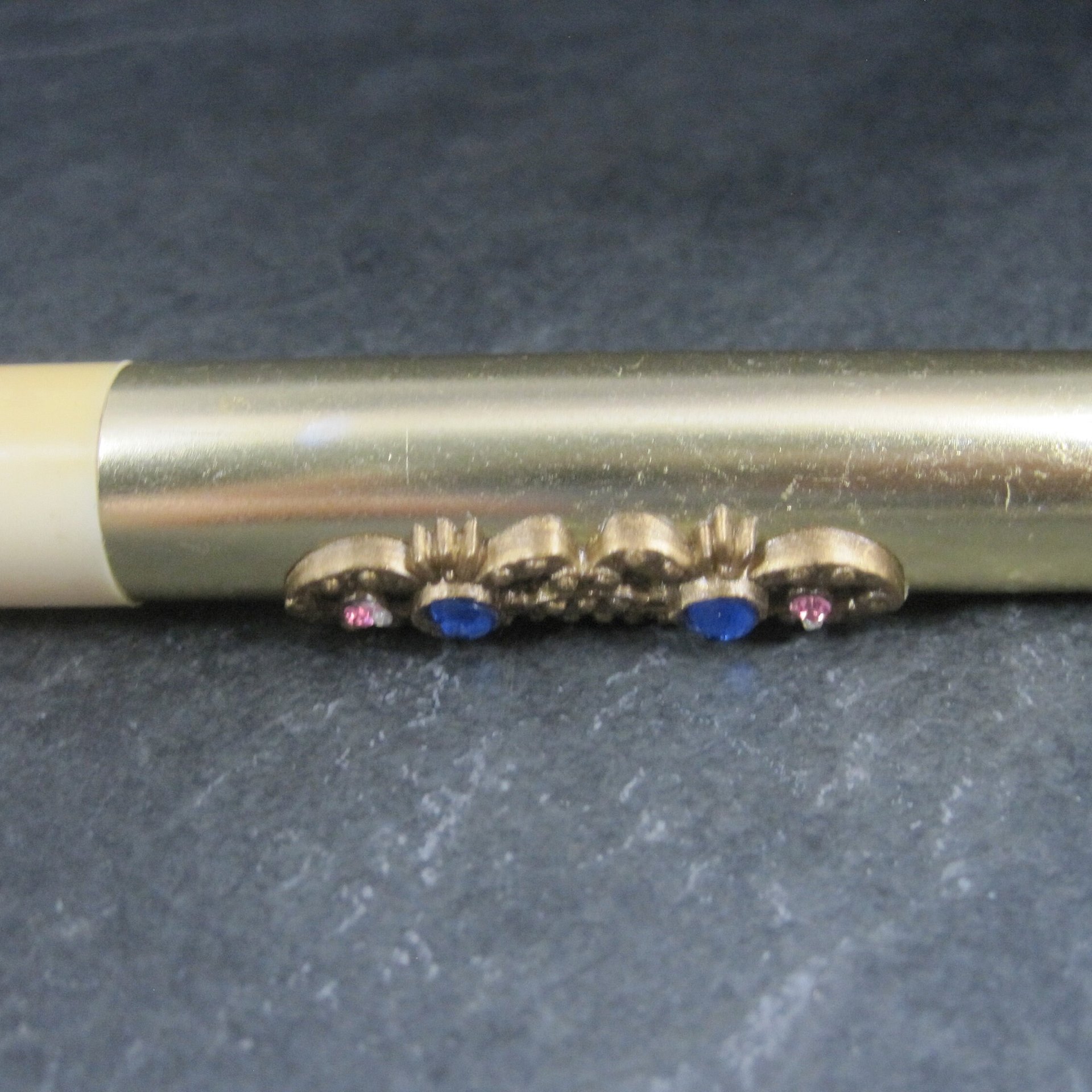 Vintage Gold Rhinestone Toothbrush Holder