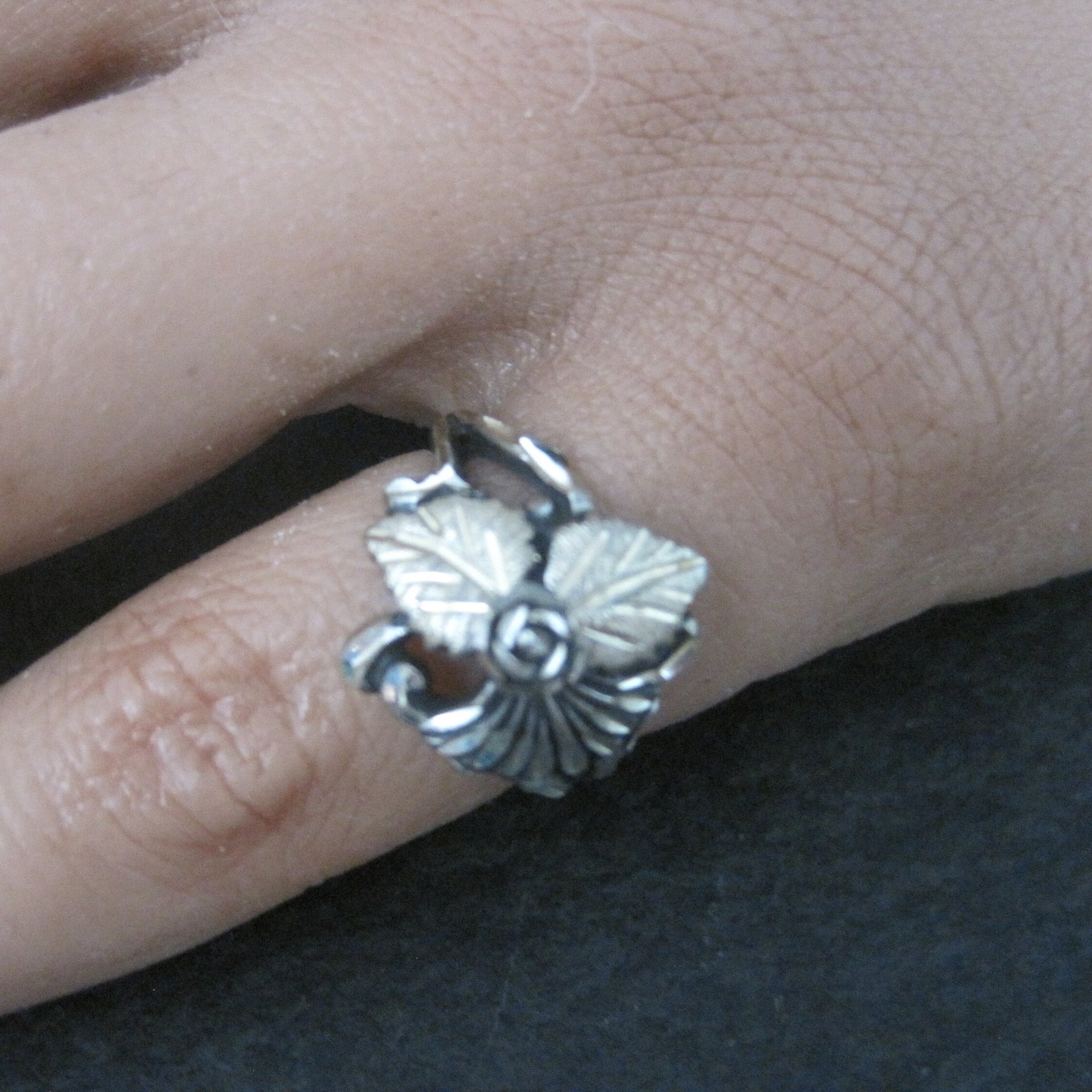 Vintage Black Hills Silver Rose Ring Sizes 4 and 5 Available