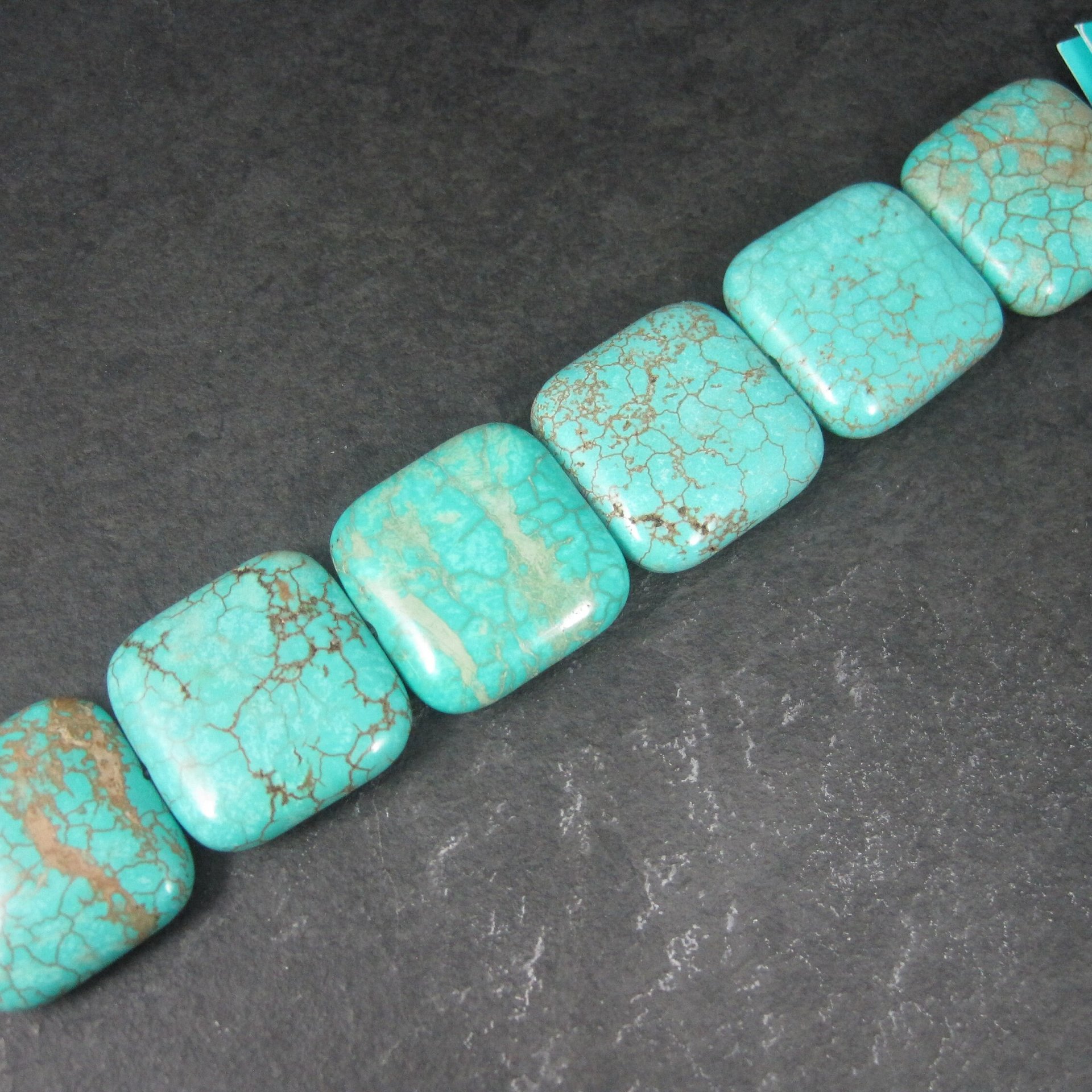 Large Dyed Turquoise Beads 30x30mm