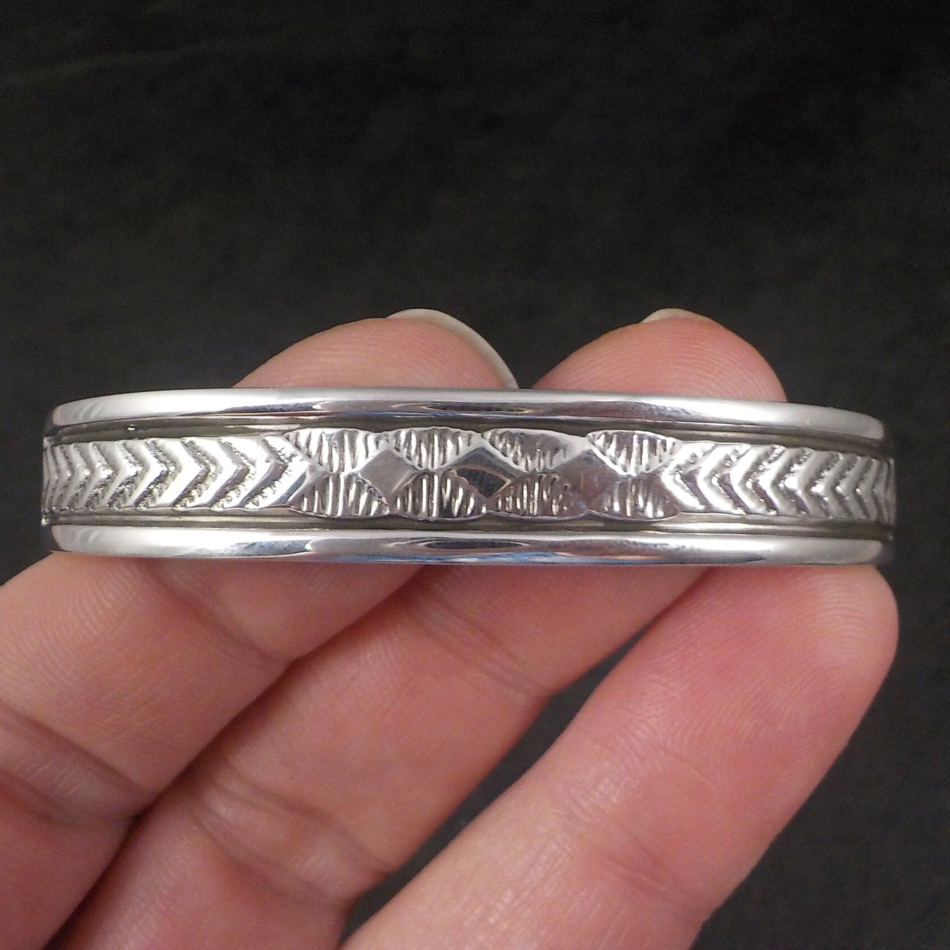 Vintage Southwestern Sterling Cuff Bracelet 6 Inches Bruce Morgan