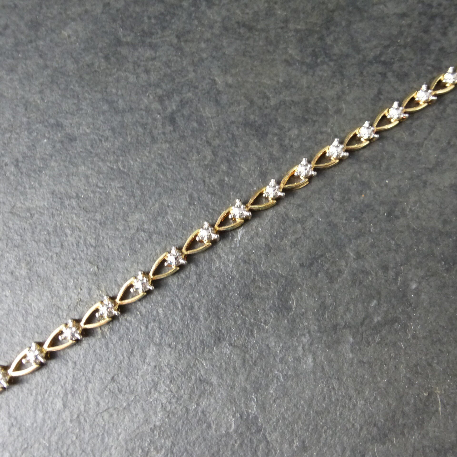 Vintage Vermeil Sterling Heart Bracelet 7.5 Inches