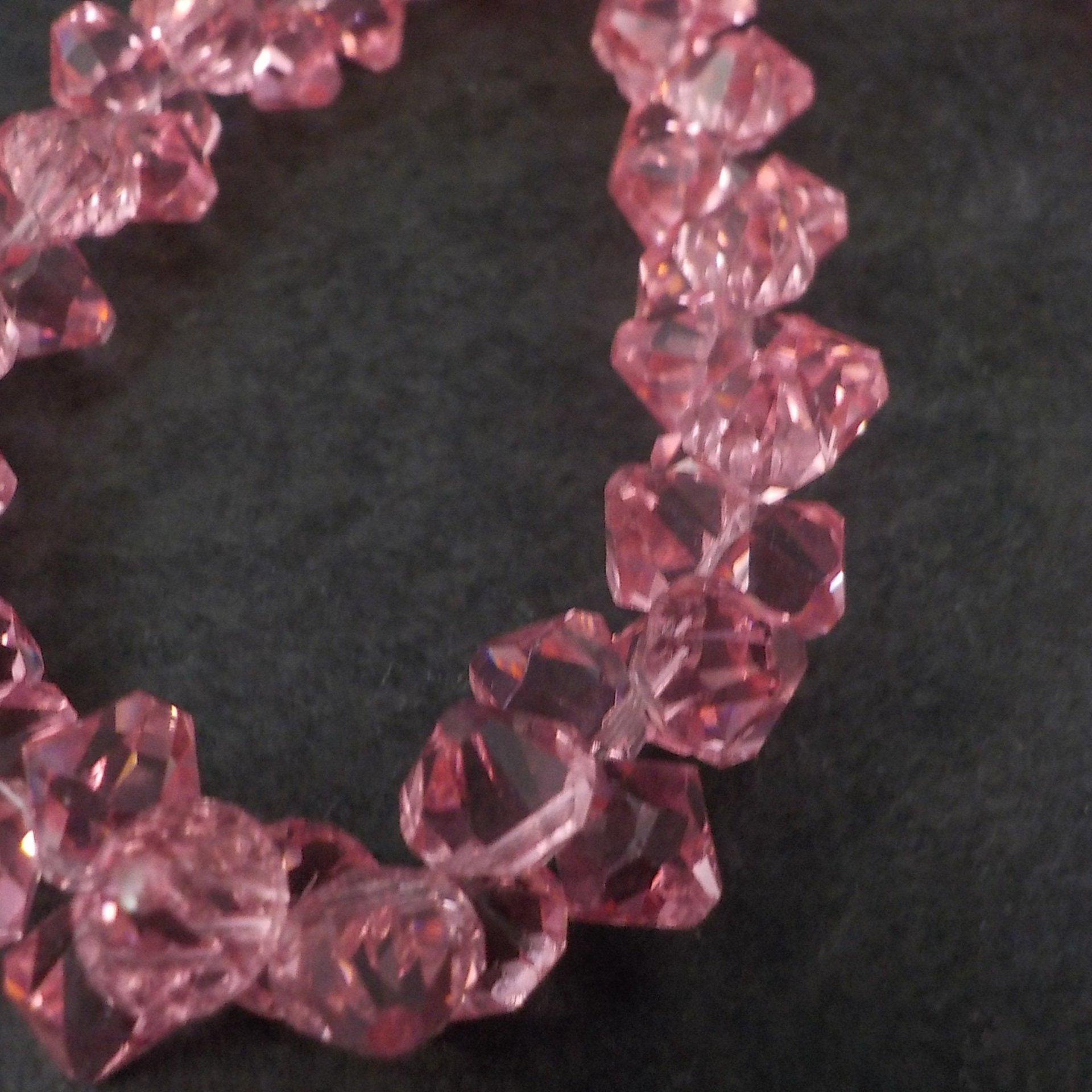 Pink Crystal Bead Necklace 18 Inches Magnetic Clasp