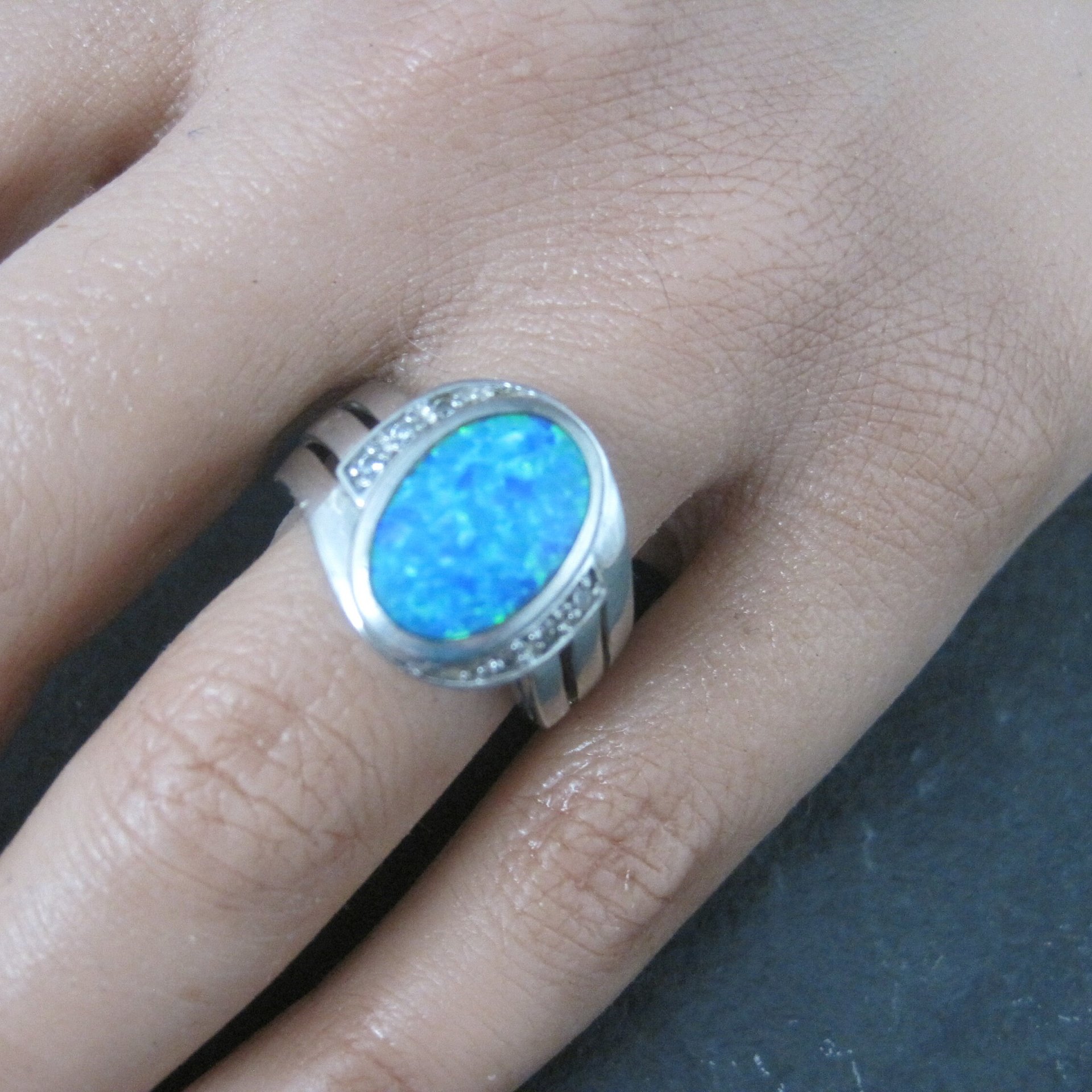 Vintage Sterling Opal Ring Size 7