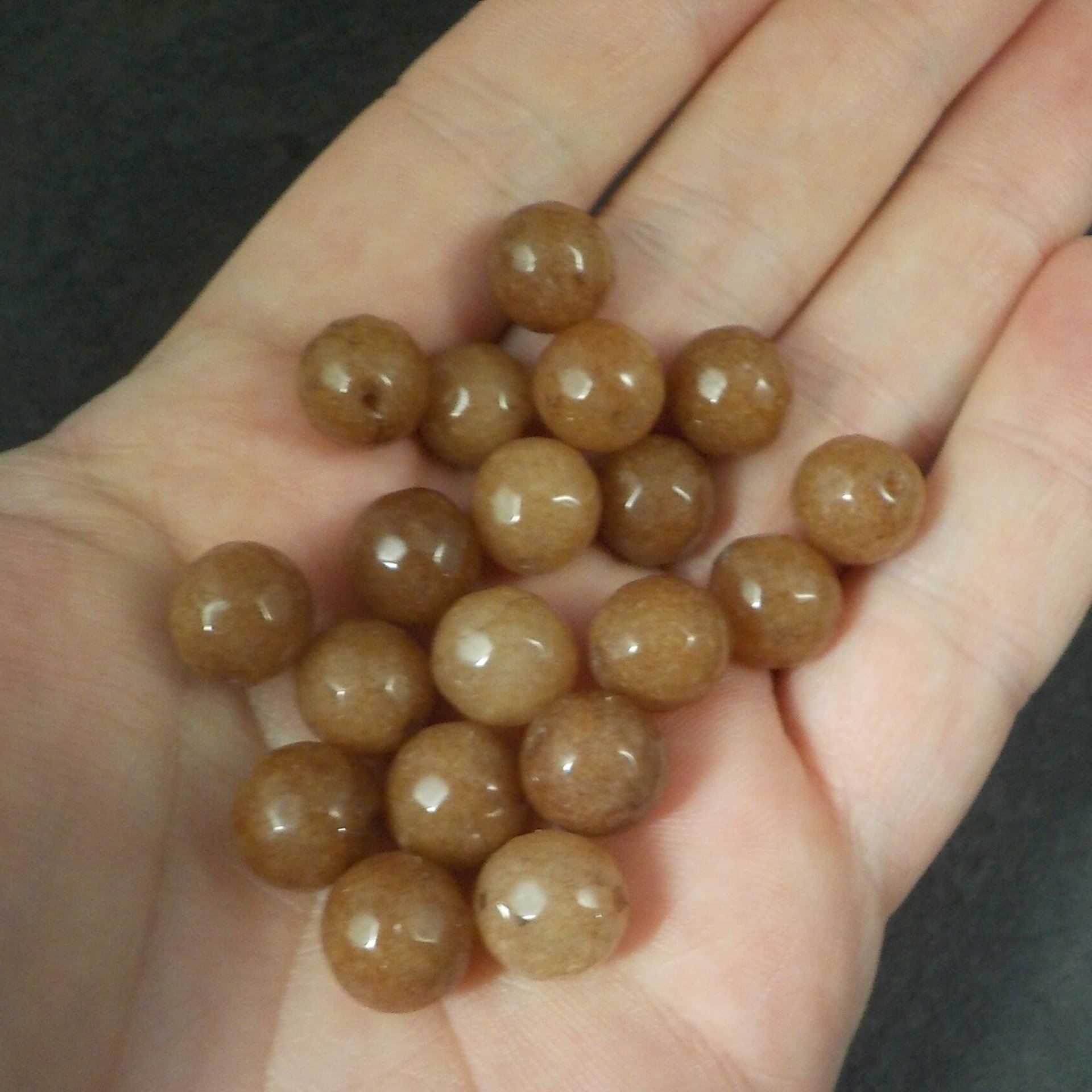 Lot of 19 Brown Earthy Round 10mm Faceted Quartz Beads