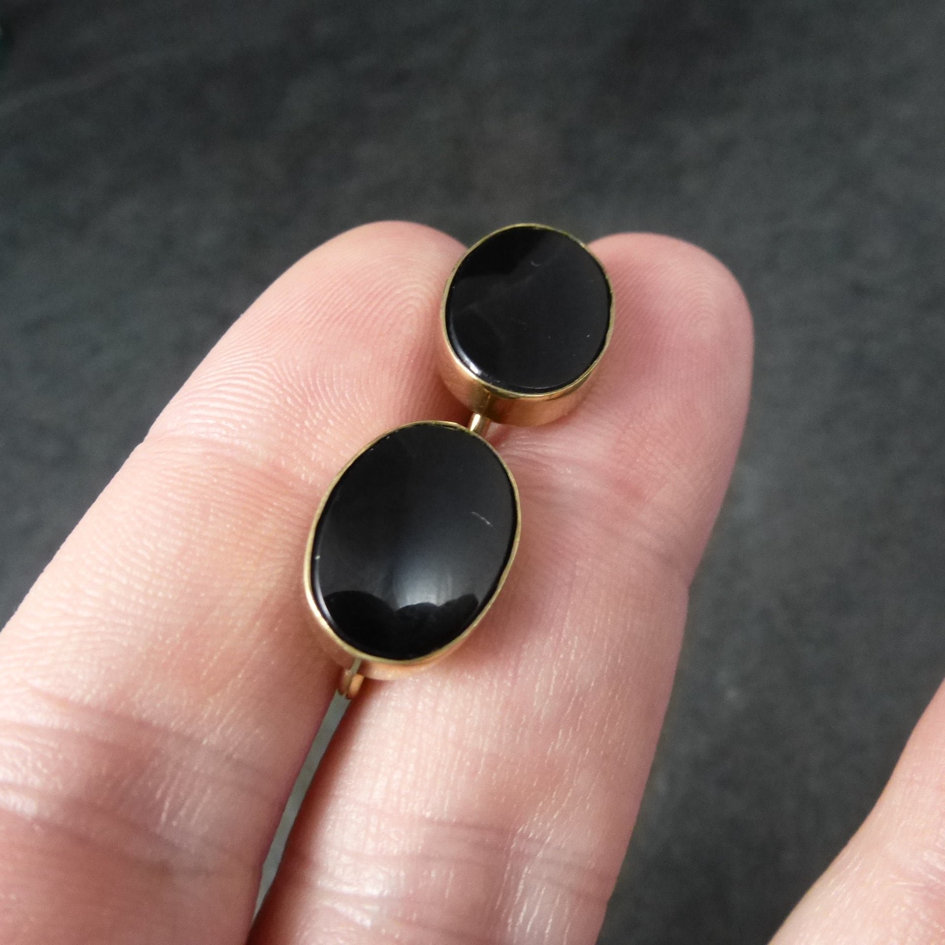 Vintage Gold Filled Onyx Screw Back Earrings Carl Art