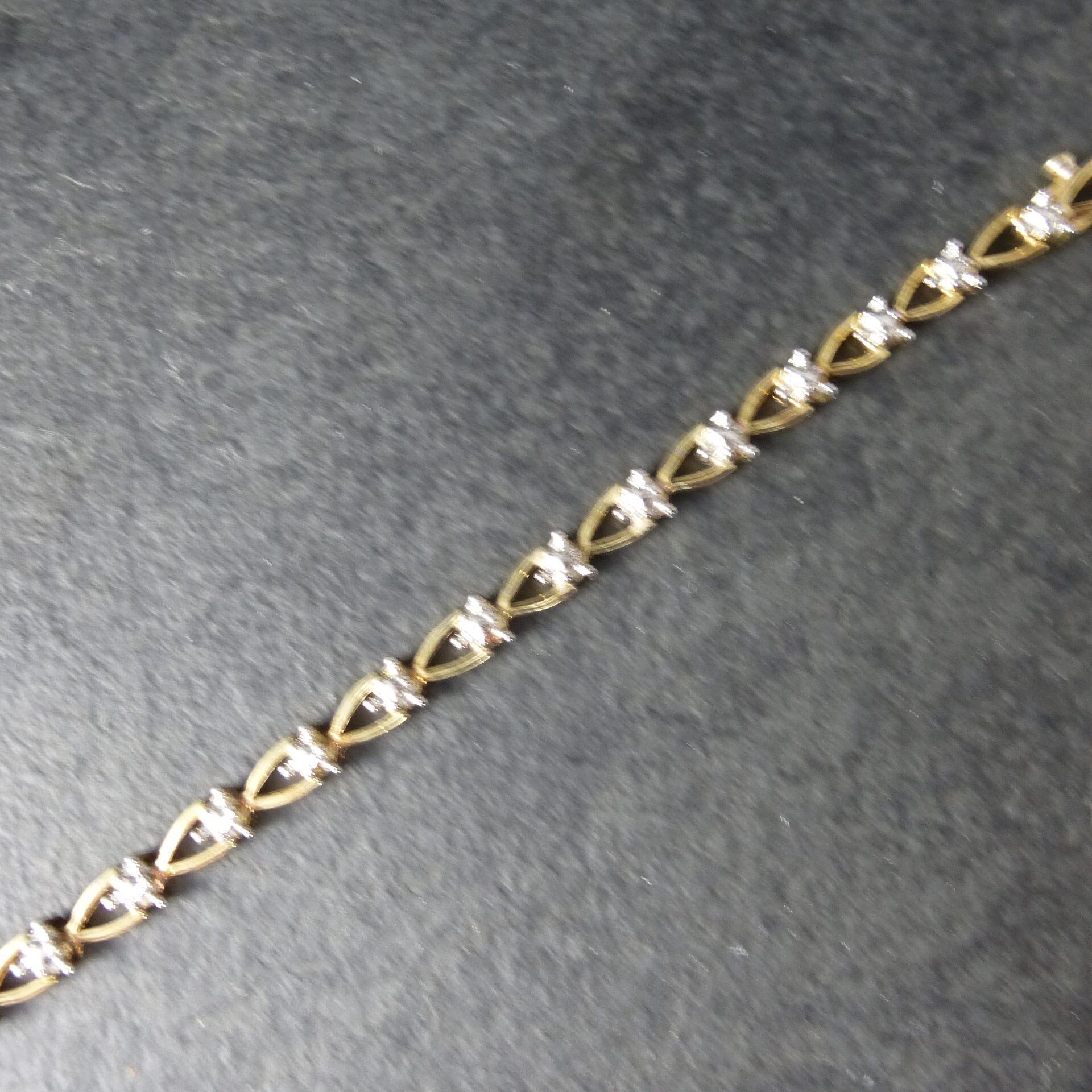 Vintage Vermeil Sterling Heart Bracelet 7.5 Inches