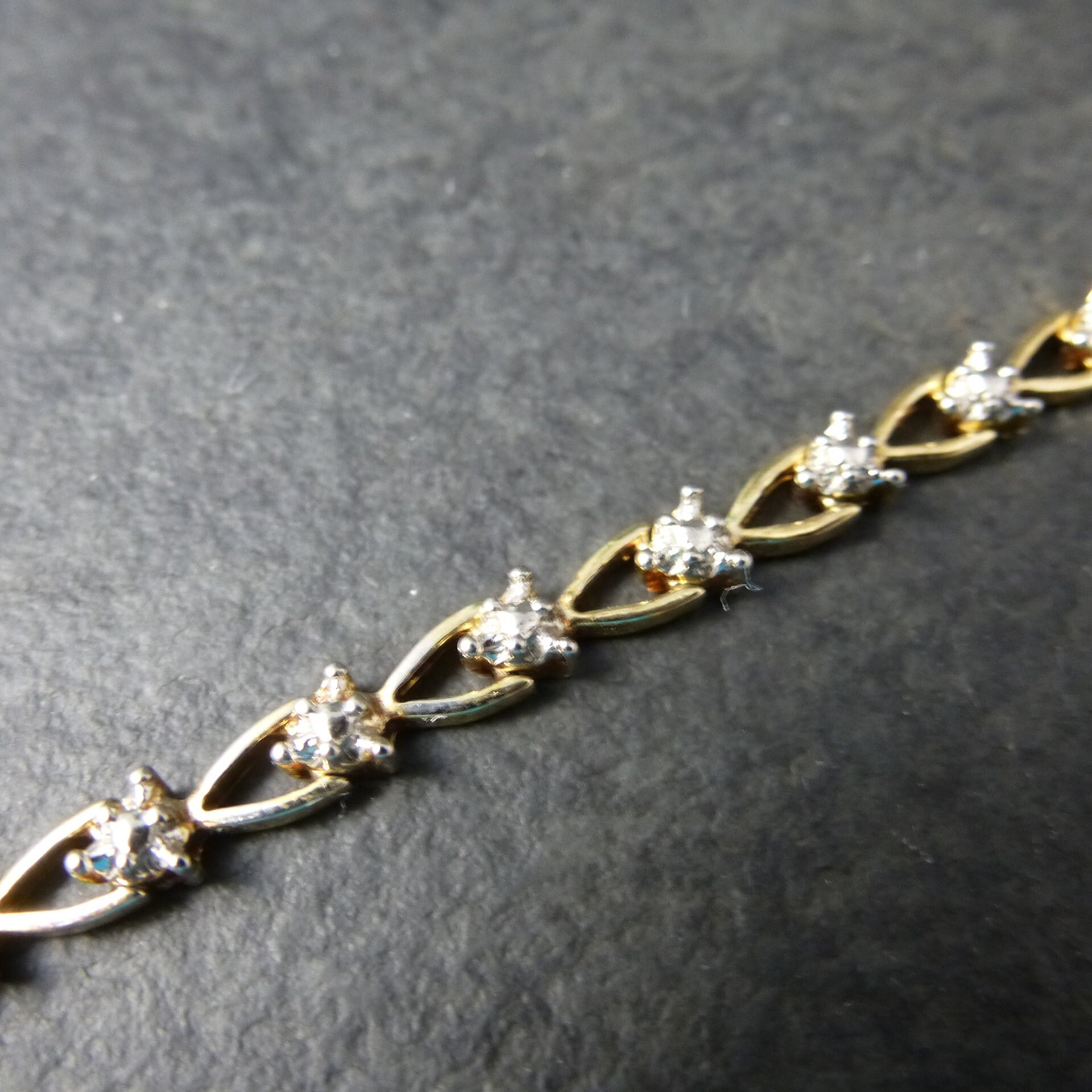 Vintage Vermeil Sterling Heart Bracelet 7.5 Inches