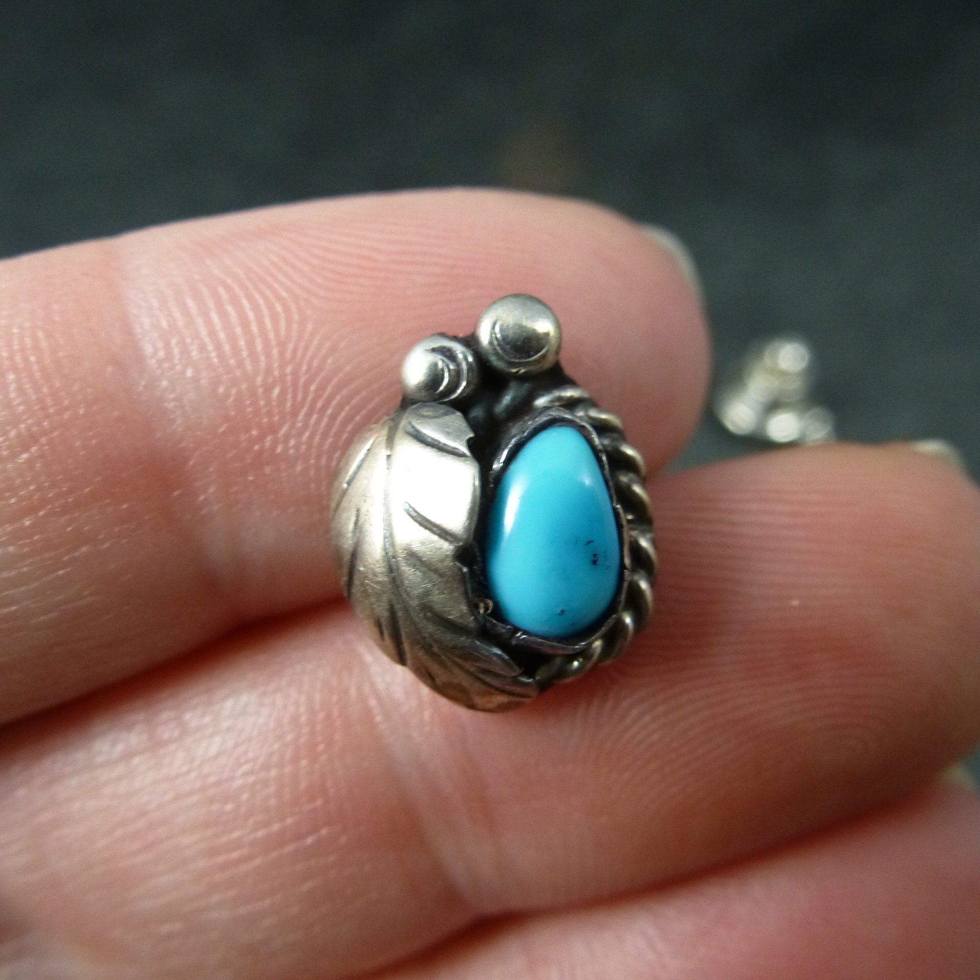Southwestern Sterling Turquoise Tie Tack