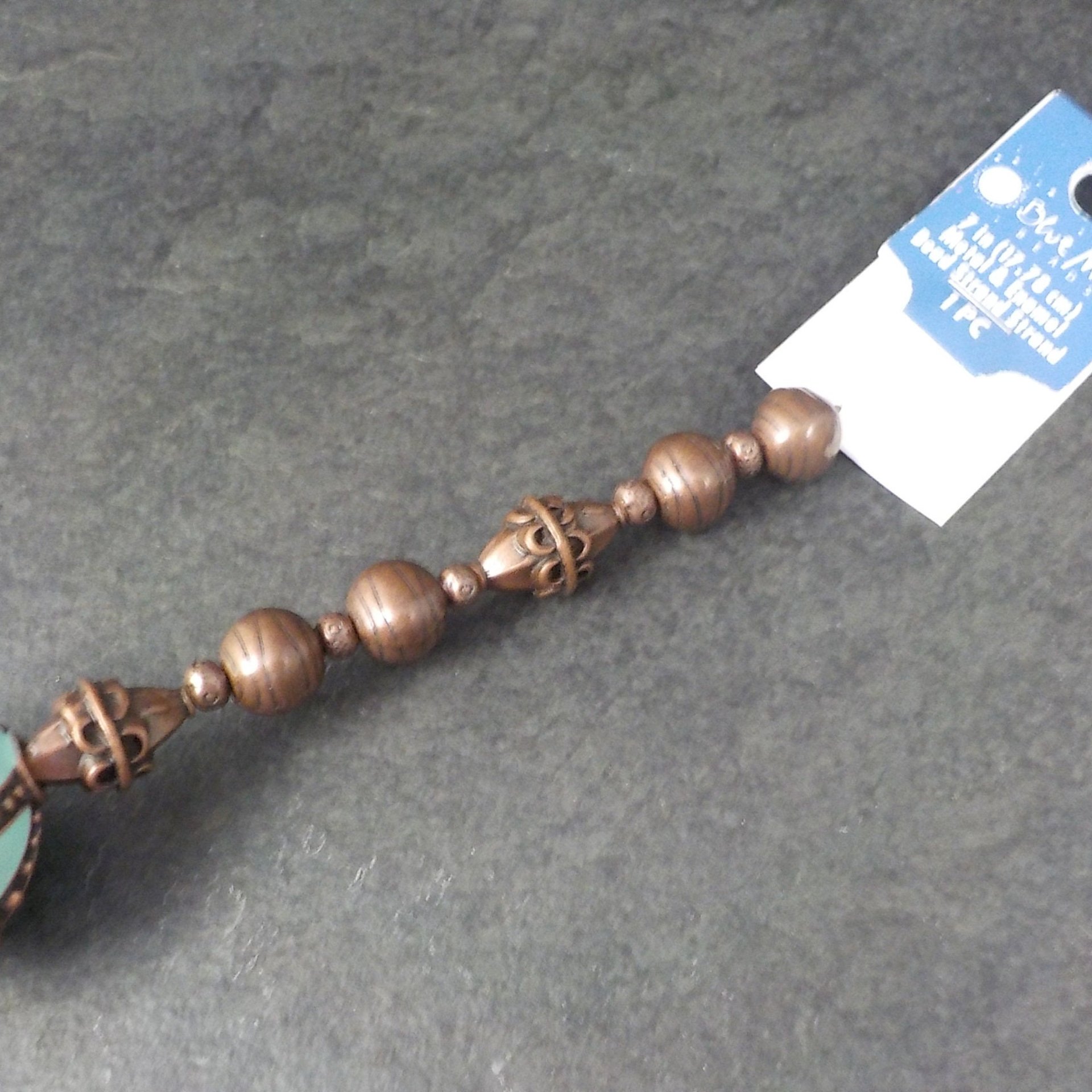 Blue Moon Copper Enamel Bead Strand 5-21mm