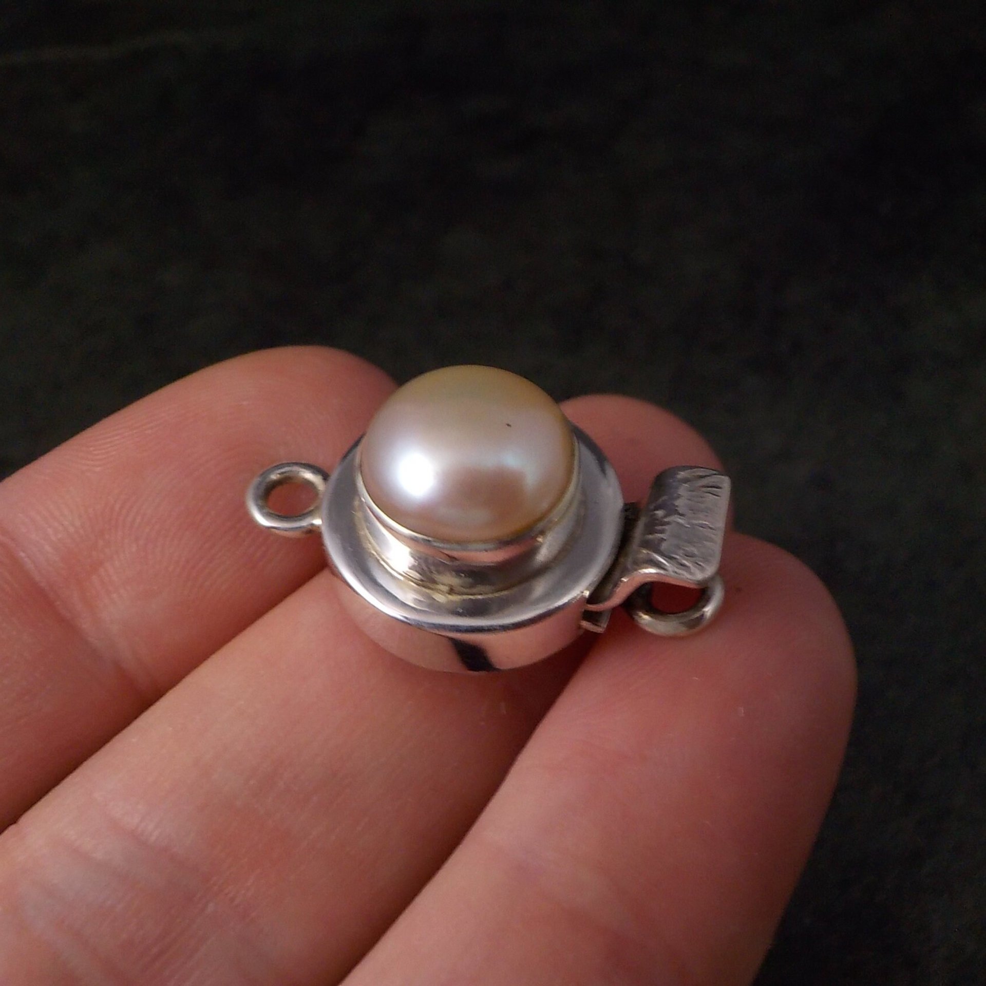 Sterling Silver Mabe Pearl Box Clasp