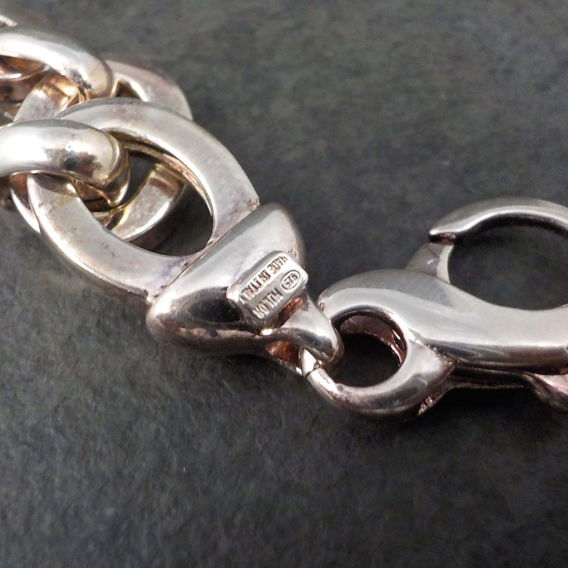 Chunky Vintage Italian Sterling Bracelet 8.25 Inches